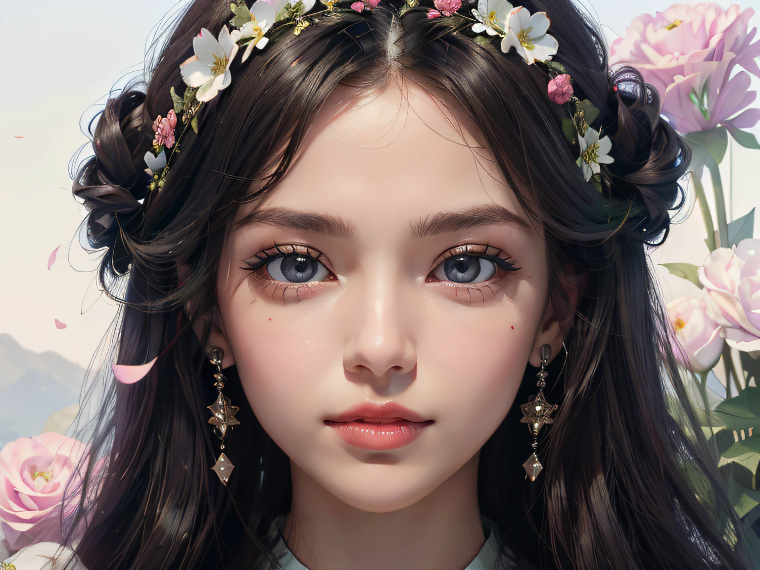 HD face details,Dark bright eyes,Sweet and cute