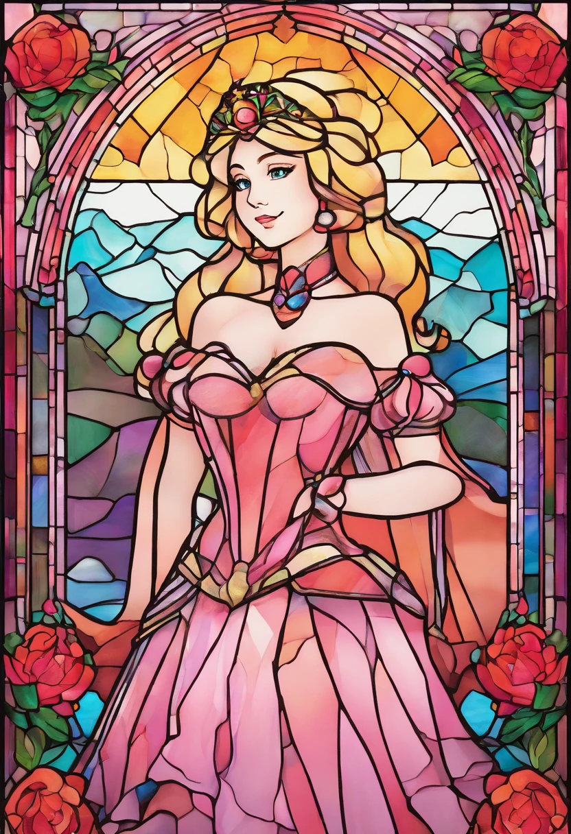 princess peach cupping her hands together in a portrait