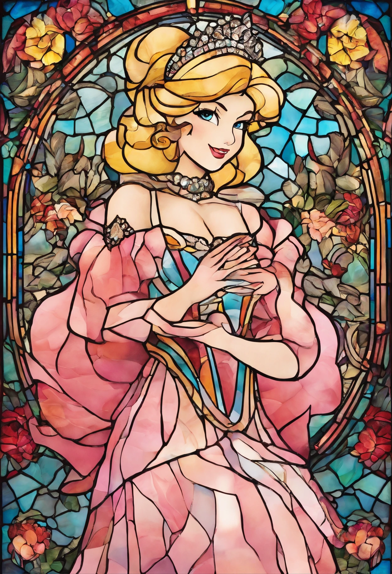 princess peach cupping her hands together in a portrait