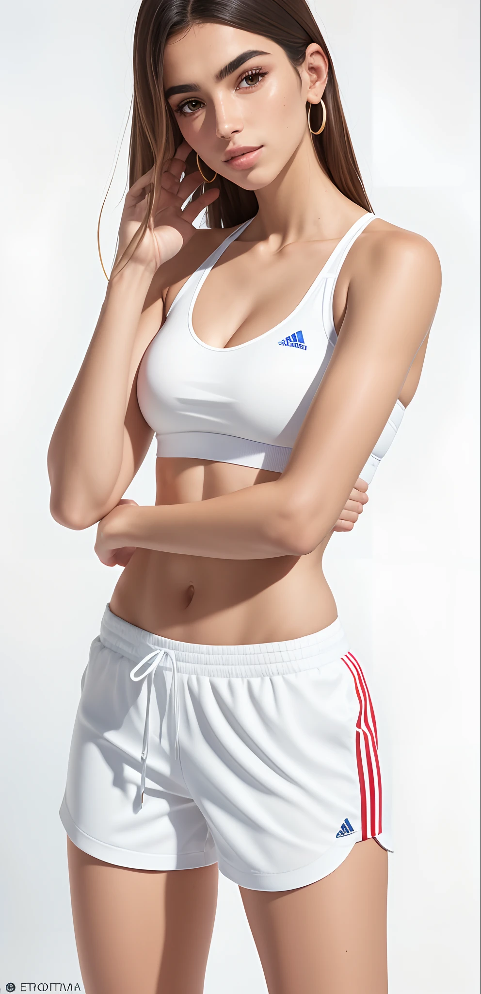 mulher linda, Supermodelo brasileira, brasileiro, na copa do mundo, fernanda suarez, Caroline Gariba, Ana de Armas, Colombiano, Malika Favre, linda senhora, julia sarda, 🇺🇦, Parece Fabiula Nascimento, Dua Lipa, Beautiful Mexican woman in white shorts and a white bra top, sport bra and shorts, detailed sports bra, sport bra and shirt, sports bra, Esporte bom, brassier, tampo de cabresto branco, white bra, two piece workout clothes, Encaixe figura delicada, Photo adjustment, midriff exposto, topo de corte, tight push up bra, roupas esportivas, fotografia realista, fotografia, obra-prima, realista, Realismo, renderizado, Alto contraste, Arte Digital, fotográficorealista, trend in Artstation 8k HD, high definiton, circunstanciado, Realistic, detalhada, textura da pele, hiperdetalhada, Textura realista da pele, melhor qualidade, ultra high-resolution, (fotografia realista: 1.4), alta resolução, detalhada, fotografia crua, sharp resolution, Nikon D850 filmes, fotografia de stock 4, Kodak Portra 400 Camera F1 Lens.6, textura hiper realista, lighting dramatic, Unrealistic trend in Artstation Cinestill 800, ...RAW.