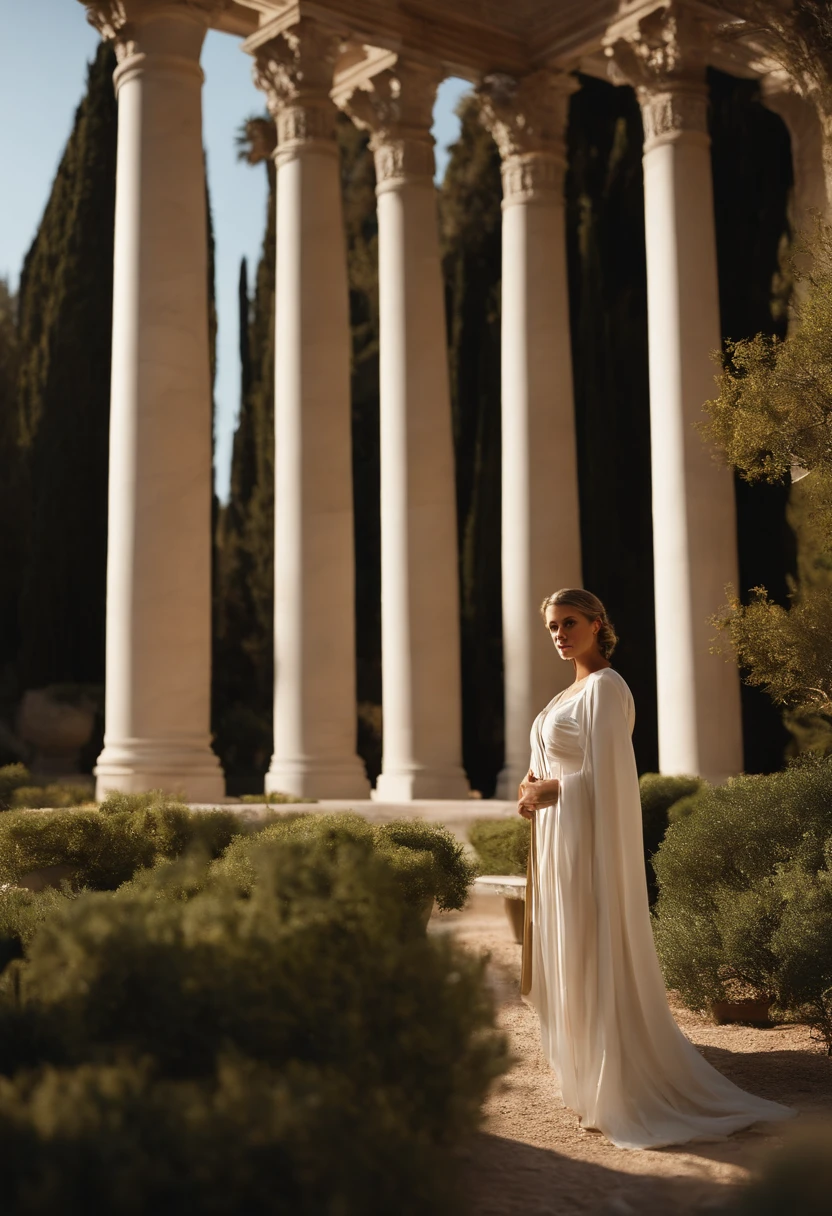 The garden:
A spacious and lush garden, with stone or marble paths.
Large green leafy trees that provide shade.
Arbustos y flores que decoran el paisaje.
A marble or stone bench where Brutus might be pondering.
Golden light of the afternoon sun bathing the garden.
bruto:
bruto vestido con una toga romana, standing in the center of the garden.
Your consideration, Worried expression as you struggle with your thoughts.
Porcia:
Porcia approaching brute with a worried look on his face.
Dressed in an elegant robe.
Ligario:
Ligario in a corner of the garden, observing the conversation between Brutus and Porcia.
Dressed in discreet clothes and a certain expression.
Caesar's Palace:
en el fondo, a structure representing Caesar's palace.
A subtle change in lighting and background music to indicate that important policy decisions are being made there..
