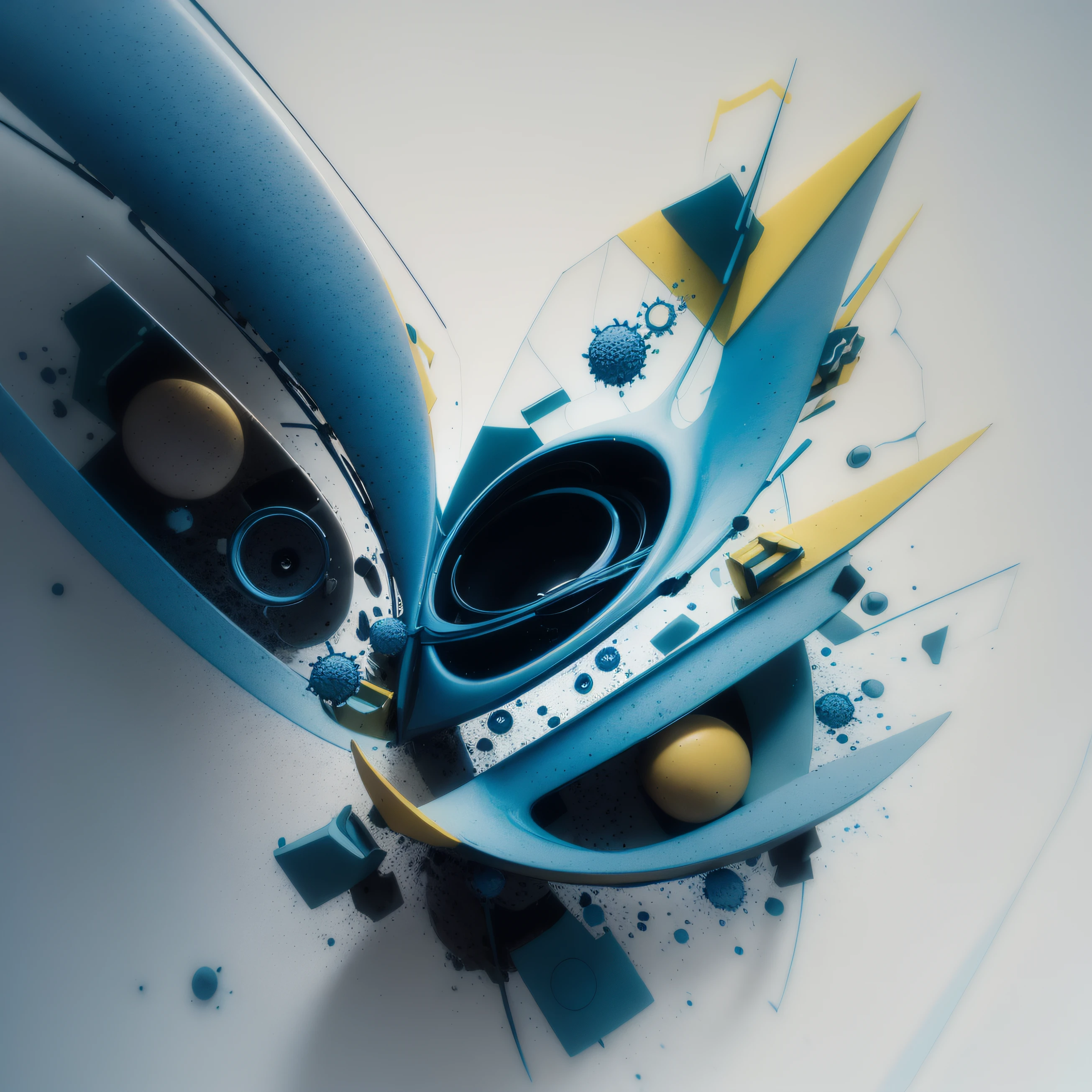 a close up of a blue and yellow abstract, watercolor, design with a broken glass, infinity swirls, abstract 3 d artwork, 3d abstract render overlayed, 3d digital art 4k, cinema 4 d art, c 4 d ", abstract high quality, epic 3 d abstract model, 3 d digital art, abstract 3d rendering, smoth edges, 3d digital art, 8k hd wallpaper digital art
