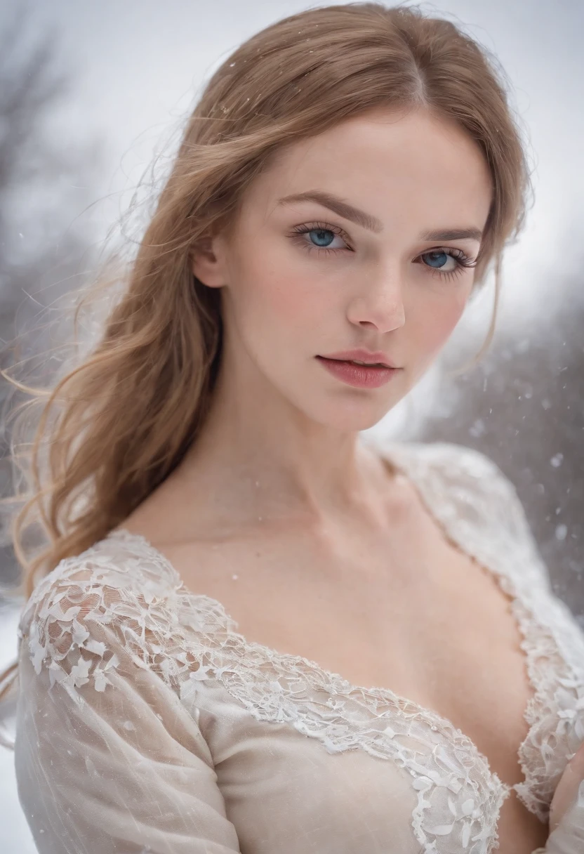 raw, Nikon Z 85mm, award winning glamour portrait, front lit, Low_Angle, ((cowboys_shot)), nffsw, Beautiful, Petite 18-year-old supermodel, ((Skin Tight Ski Pants)), god rays, a blond, Bright blue eyes, Fit, Petite, ((Cameltoe:1.3)), ((pronounced pubis)), skinny, (Chiseled abs), ((High detailed skin, Skin Details)), Sharp Focus, Volumetric fog, 8K UHD, Digital SLR, High quality, Film grain, Winters, snowflakes falling, russian face, naked ,open legs ,beautiful body