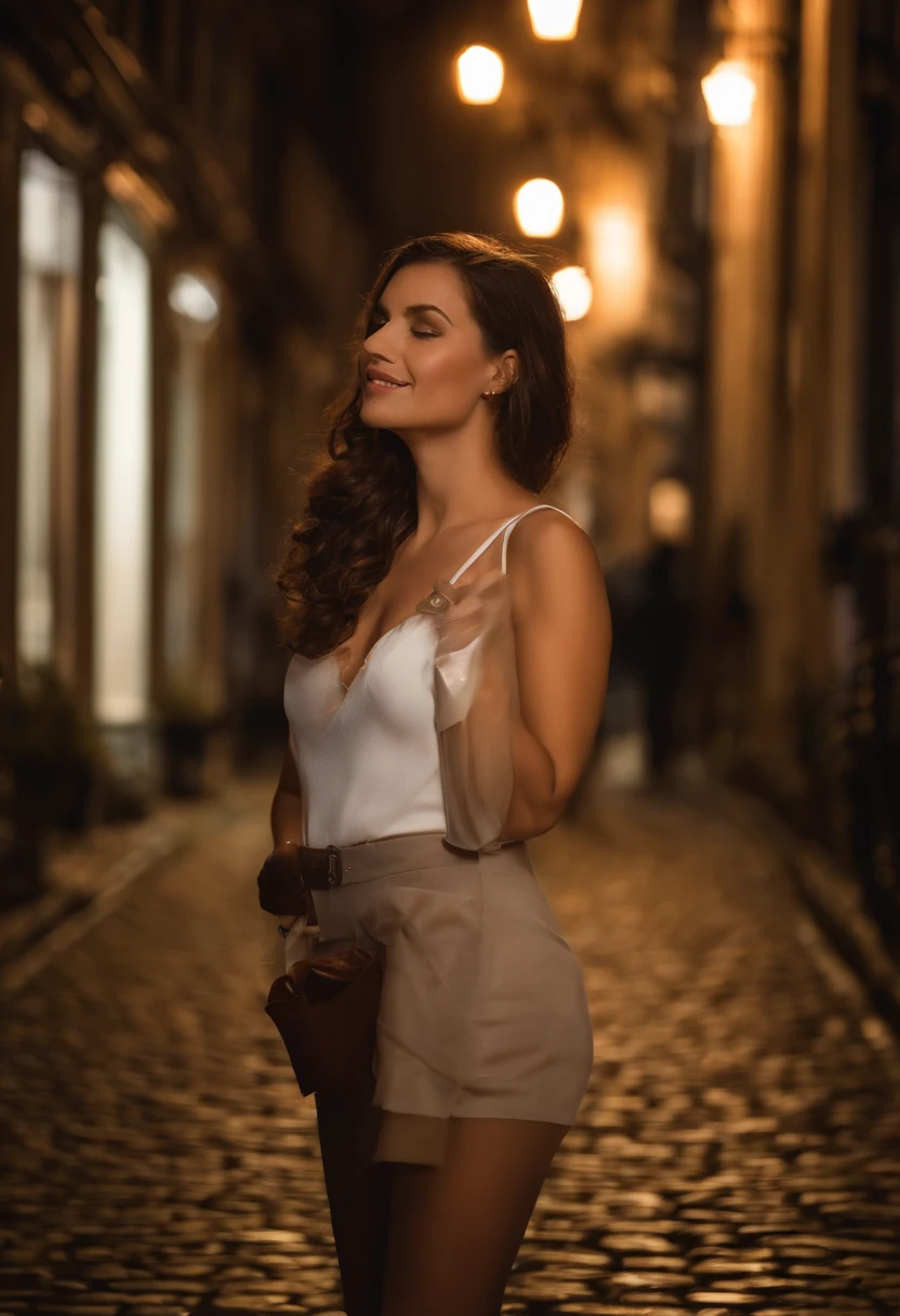 ((Meisterwerk)),(((best quality))),(Charakter-Design-Blatt,Gleicher Charakter,Vorder-,Seite,Back),iRAW-Foto, A portrait photo of 25 Y.o Frau in Freizeitkleidung, Nacht, city street, (Hochdetailliertes Fell:1.2), 8K UHD, DSLR, Sanftes Licht, High quality, Filmkorn, Fujifilm XT3