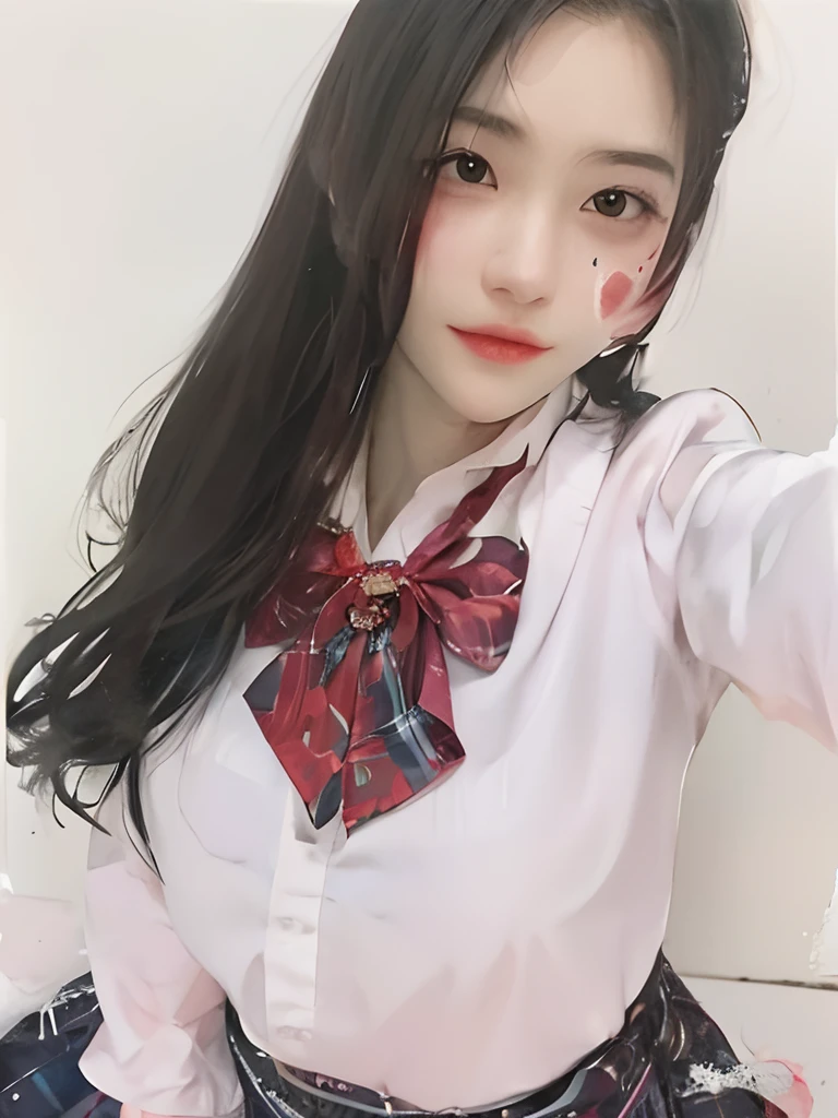 stechu,(white background:1.4), ((tachi-e)), original,(illustration:1.1),(best quality),(masterpiece:1.1),(extremely detailed CG unity 8k wallpaper:1.1), (colorful:0.9),(panorama shot:1.4),(solo:1.2), (ink splashing),(color splashing),((watercolor)), clear sharp focus,{ 1girl standing },((korean style )),flower background,outdoors,rocks, looking at viewer, make happy expressions,soft smile,pure,beautyfull detailed face and eyes,beautyfull intricacy clothing decorative pattern details, black hair,black eyes,colorwater,super big breast,huge breast,(P cup),showing breast