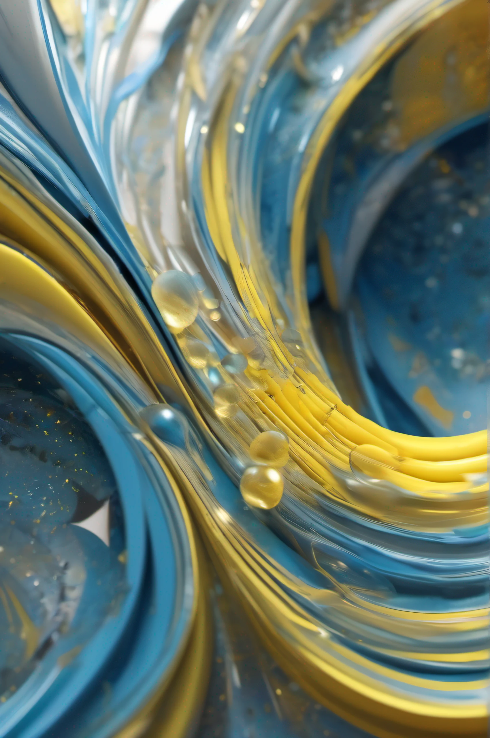 a close up of a blue and yellow abstract, watercolor, design with a broken glass, infinity swirls, abstract 3 d artwork, 3d abstract render overlayed, 3d digital art 4k, cinema 4 d art, c 4 d ", abstract high quality, epic 3 d abstract model, 3 d digital art, abstract 3d rendering, smoth edges, 3d digital art, 8k hd wallpaper digital art