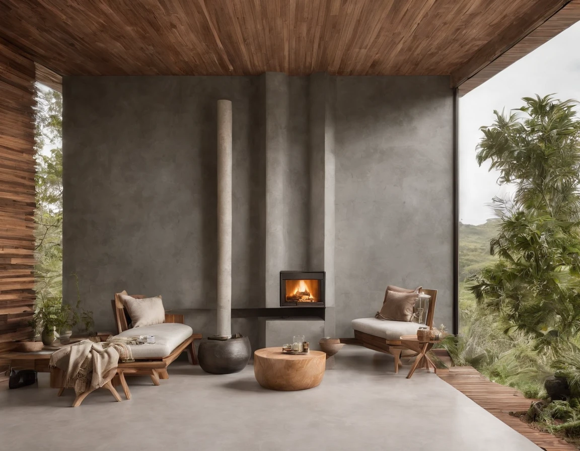 African symbols, casa um andar above collun de com15m2, com telhado estilo cabana alpina, with sustainable architecture with precast elements in steel structure with apparent irons, com a frente orientada pela fachada. moderno, Minimalist and organic design, with the work of bright bricks amaizing white and random gray degrade on the walls, com grandes janelas e portas pretas que permitem que a luz natural entre na casa e quintal com gramado exuberante lot arvores, sustentabilidade, tecnologia do futuro, architectural creativity, nova cultura, Self-sufficiency, The golden ratio, a beautiful building in the middle of the image, um fundo desfocado, a building, espalhar, cores naturais, cores calmas, master part, arte, BETTER RESOLUTION