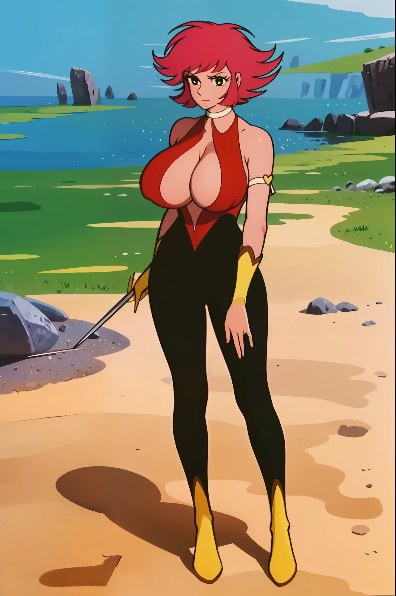 masterpiece, best quality, solo, 1girl,outdoor,looking at viewer,(cowboy shot:1.2), CutieHoney,full body, big breast