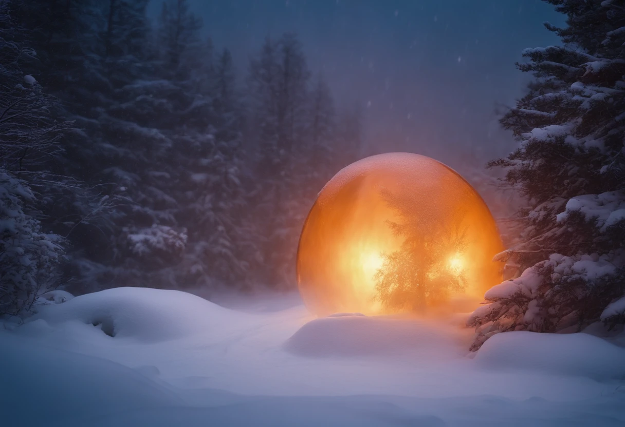 alien orb encounter in a snow storm at night turning bad