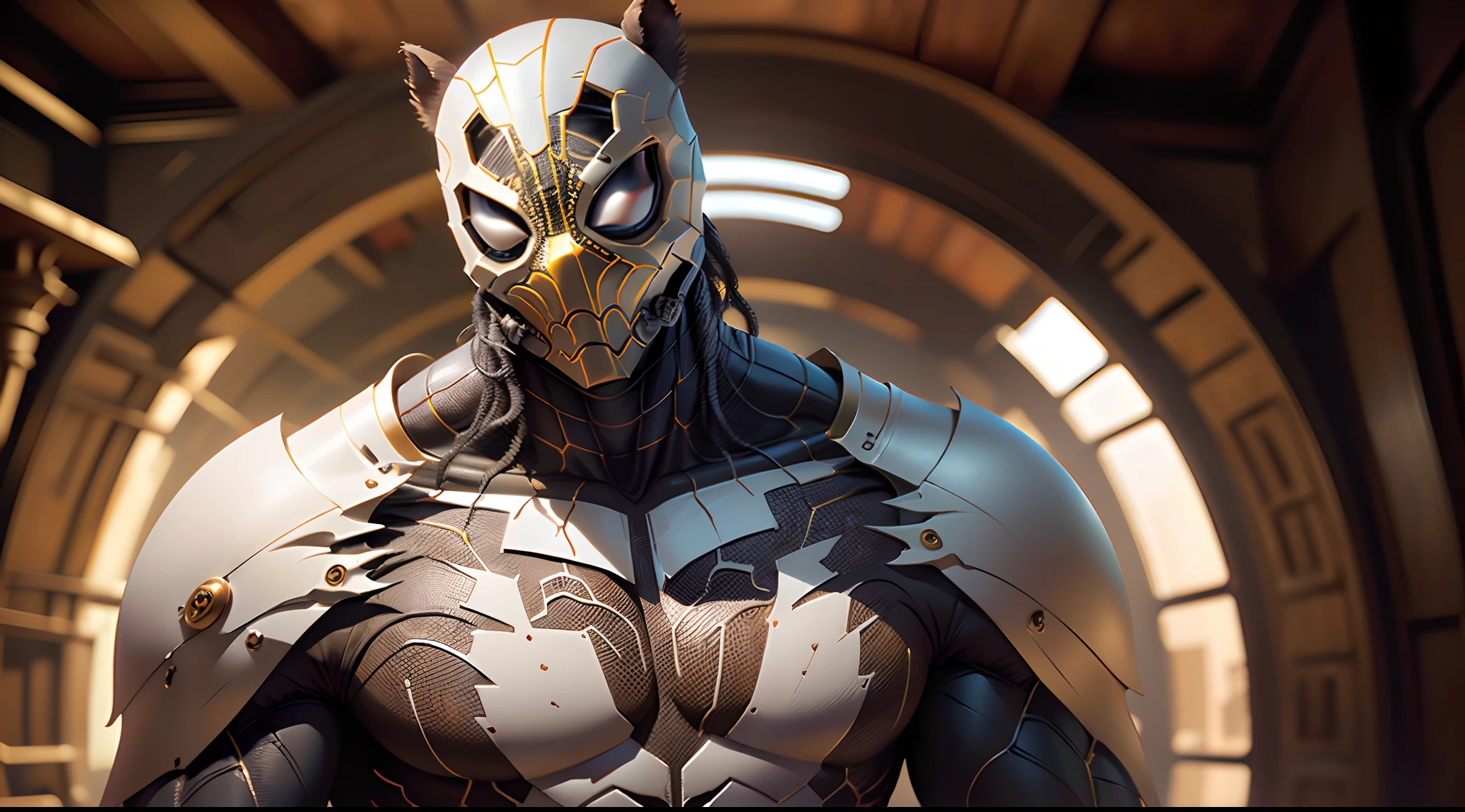 Homem Aranha muito forte com armadura