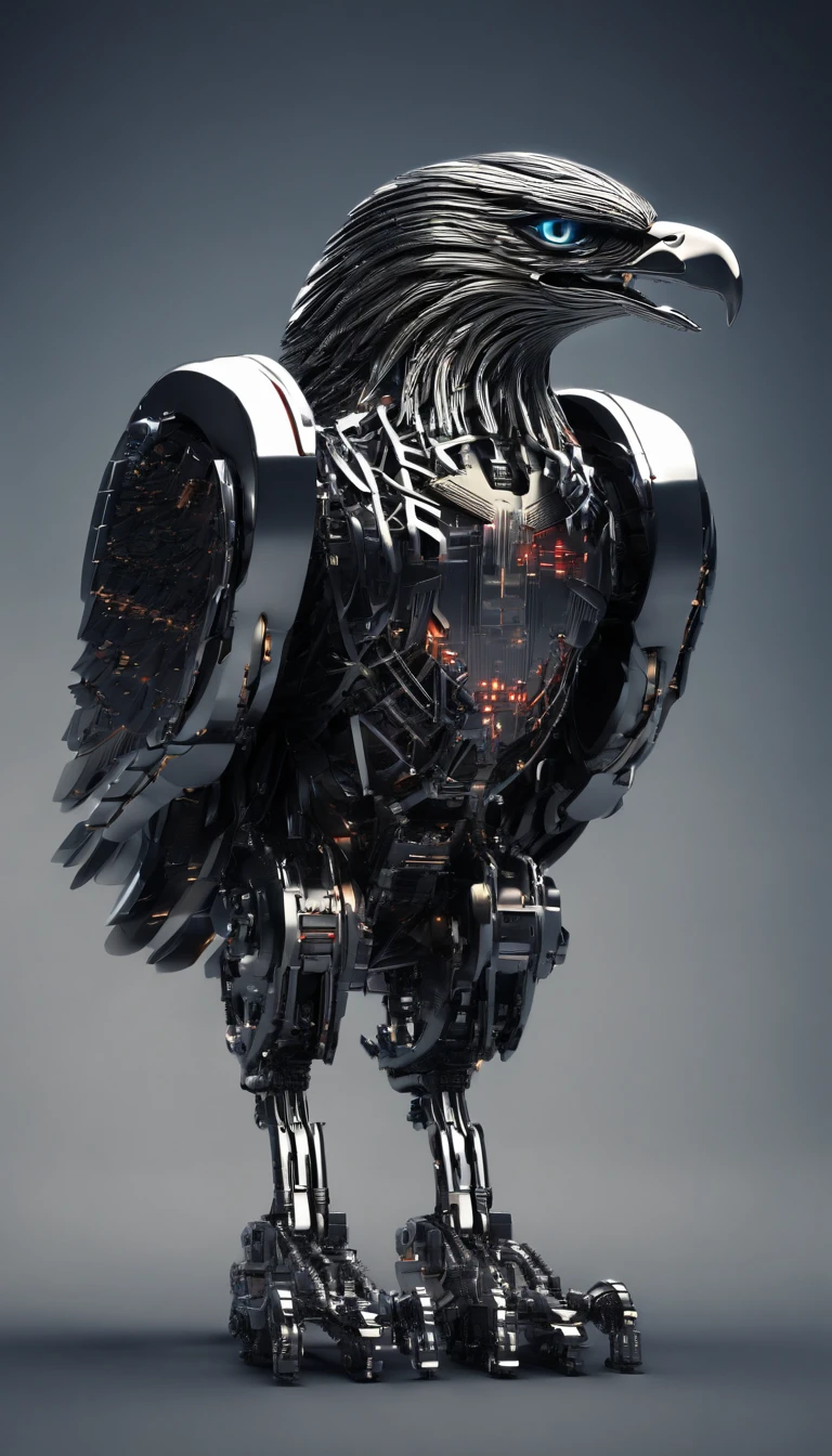 ((Minimalist eagle logo)),Biomechanical Eagle