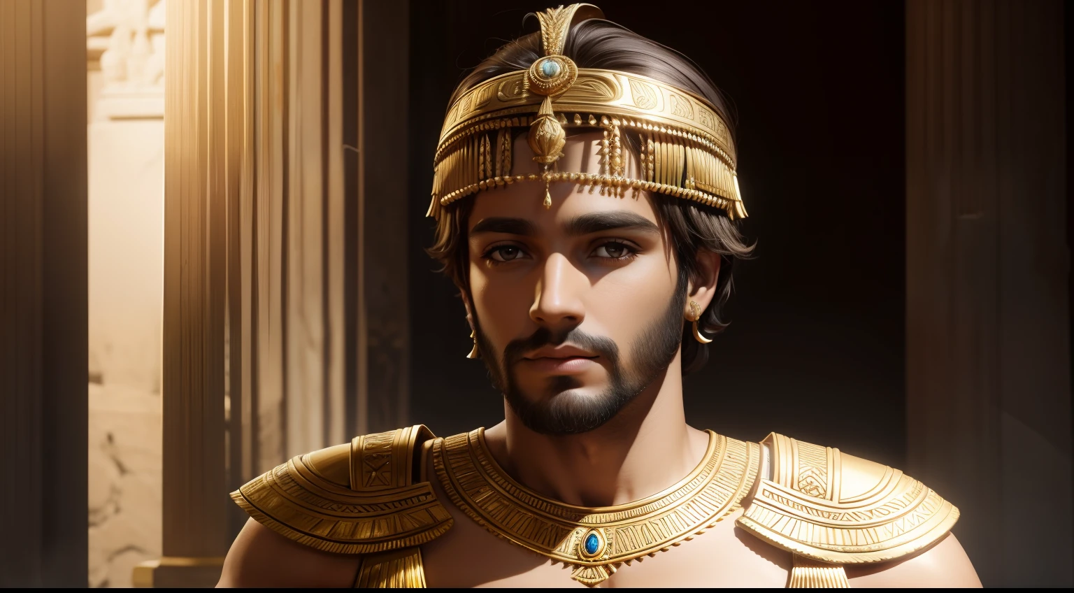 Alexander Helio (filho da cleopatra) (apenas rosto) (com barba)