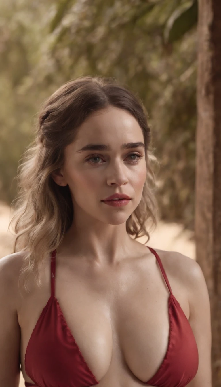 Emilia clarke, red bikini, big boobs