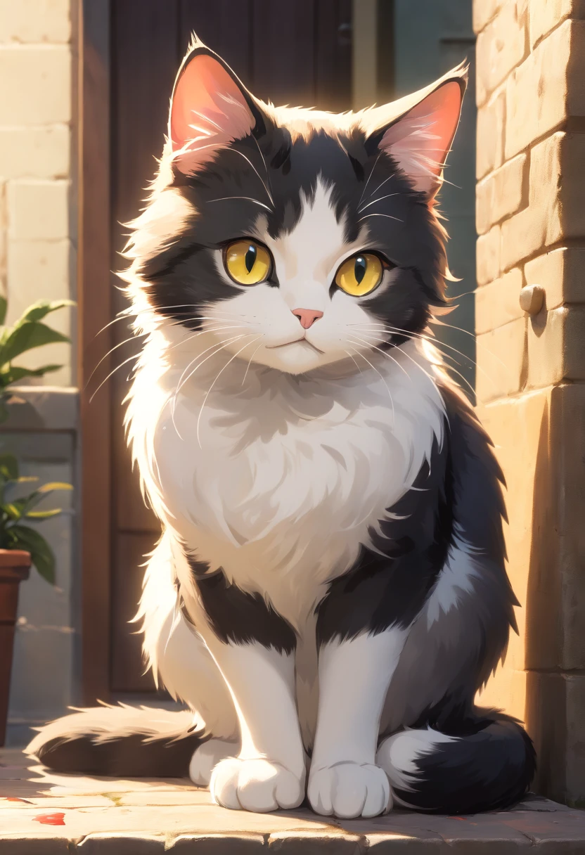 "Generate ultra-high definition images of chic cats, Classic Cat Pose. Use advanced macro photography techniques、Highlights the intricate details of the cat's coat, mustache, And expressive eyes.
Place the camera at the level of the peephole, Create an intimate connection between the audience and the cat subject. Large aperture for shallow depth of field, Make the cat stand out clearly against a slightly blurred background.
Improve lighting to emphasize the texture and contours of the cat's body, In software, Remove coarse shadows、, cosy atmosphere.
Scratching a cat in a relaxed position, But balanced, Show flexibility and elegance. Try to capture the moment of natural movement, Stretching, Pubic hair beauty, etc., Convey realism.
Implement post-processing techniques to improve image clarity, Contrasty, and color balance, Protect every aspect, From the intricate patterns of cats to their intense gazes, Rendered in stunning detail.
Finally, convey the gentle beauty and innate grace of cats,,, Capture fleeting moments,Celebrating the unique nature of cat curiosity and balance." ((Background: English Village)), ((golden hour light)), ((An majestic)), ((tuxedo cat)), ((A kitten)), ((Black and white cat)),
