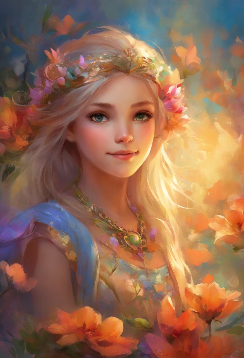"(best quality,highres),detailed and realistic portrait of a 12-year-old girl,beautiful and expressive eyes,long dark eyelashes,soft and rosy lips,smooth and flawless skin,fine details of her face and hair,(vibrant colors,smooth brush strokes),capturing her innocence and youth,with a gentle smile,against a vibrant and colorful background,soft and natural lighting,accentuating the warmth and liveliness of the scene"