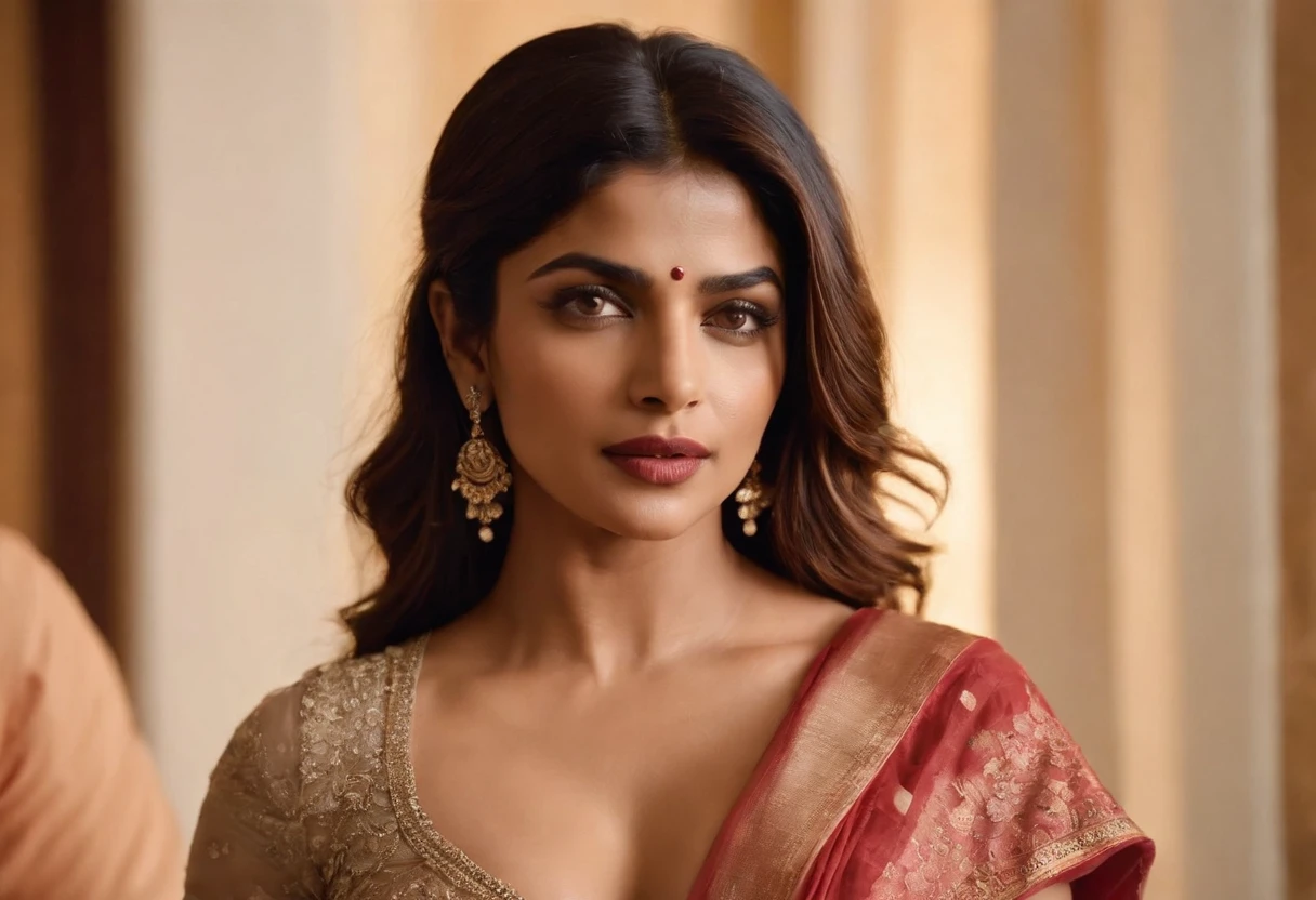 Priyanka Chopra Jonas.bare-breasted sari.nude.
