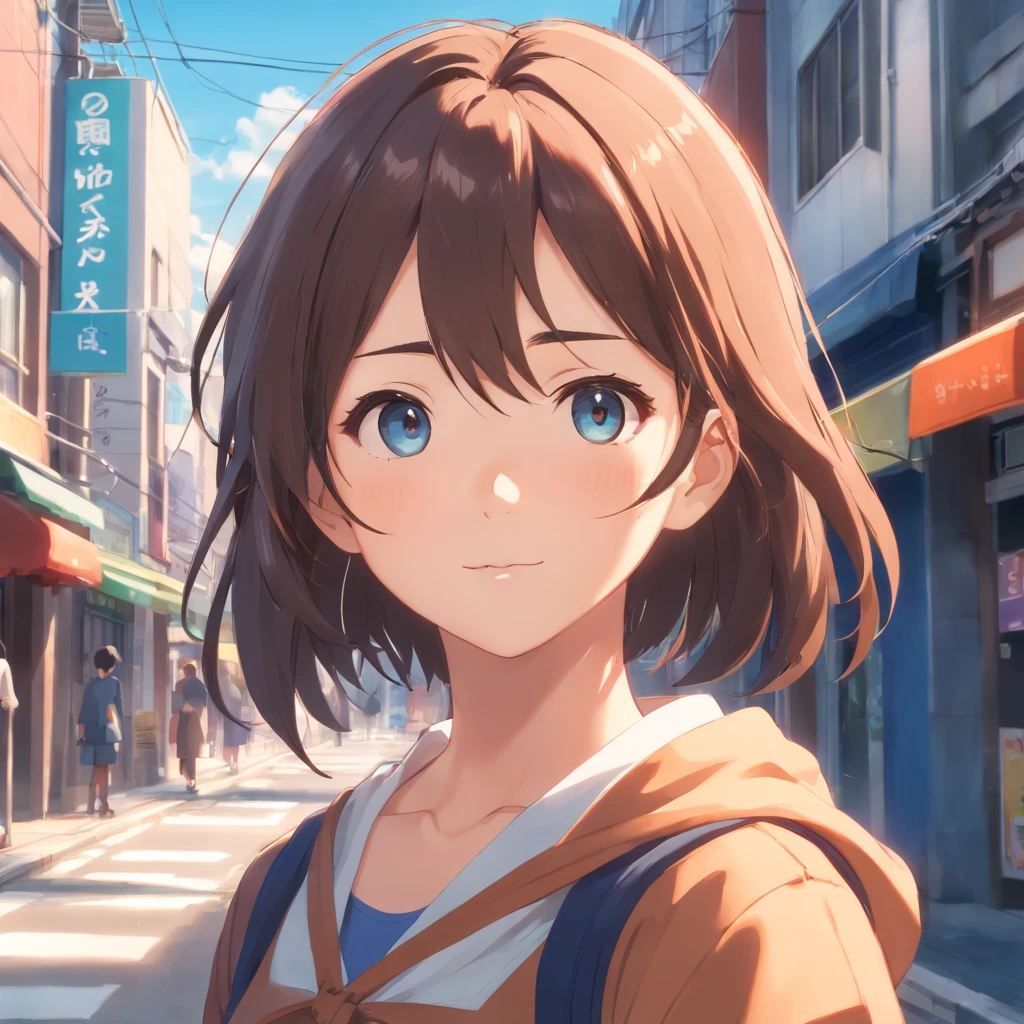 There was a woman on the street with a camera, Estilo anime 3D realista, Fotos selfie 8k, um belo retrato de anime, anime fotorrealista, estilo anime. 8k, arte de anime realista, retrato impressionante do rosto do anime, estilo realismo anime, kawaii retrato realista, 3 d anime realista, menina anime retrato, estilo de arte realista, Estilo anime 4K