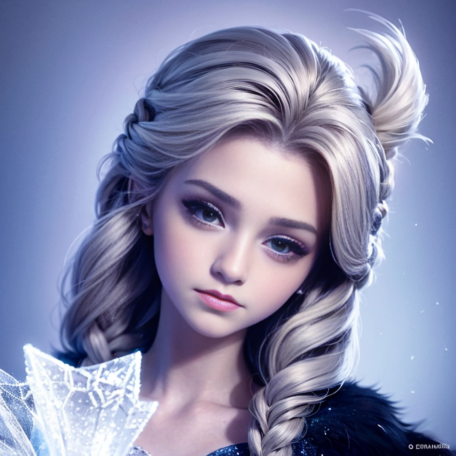 There's a young woman dressed in a frozen princess costume, Retrato de Elsa de Arendelle, Retrato de Elsa de Frozen, Elsa bonita, Elsa, princesa de inverno, Elsa, Frozen, Elsa Congelada, Disney foto realista, Disney fotorrealista, Emma Watson como a Rainha do Gelo, Princesa do gelo, Rainha do Inverno, filme klaus congelado, retrato de weta disney, A Rainha do Gelo