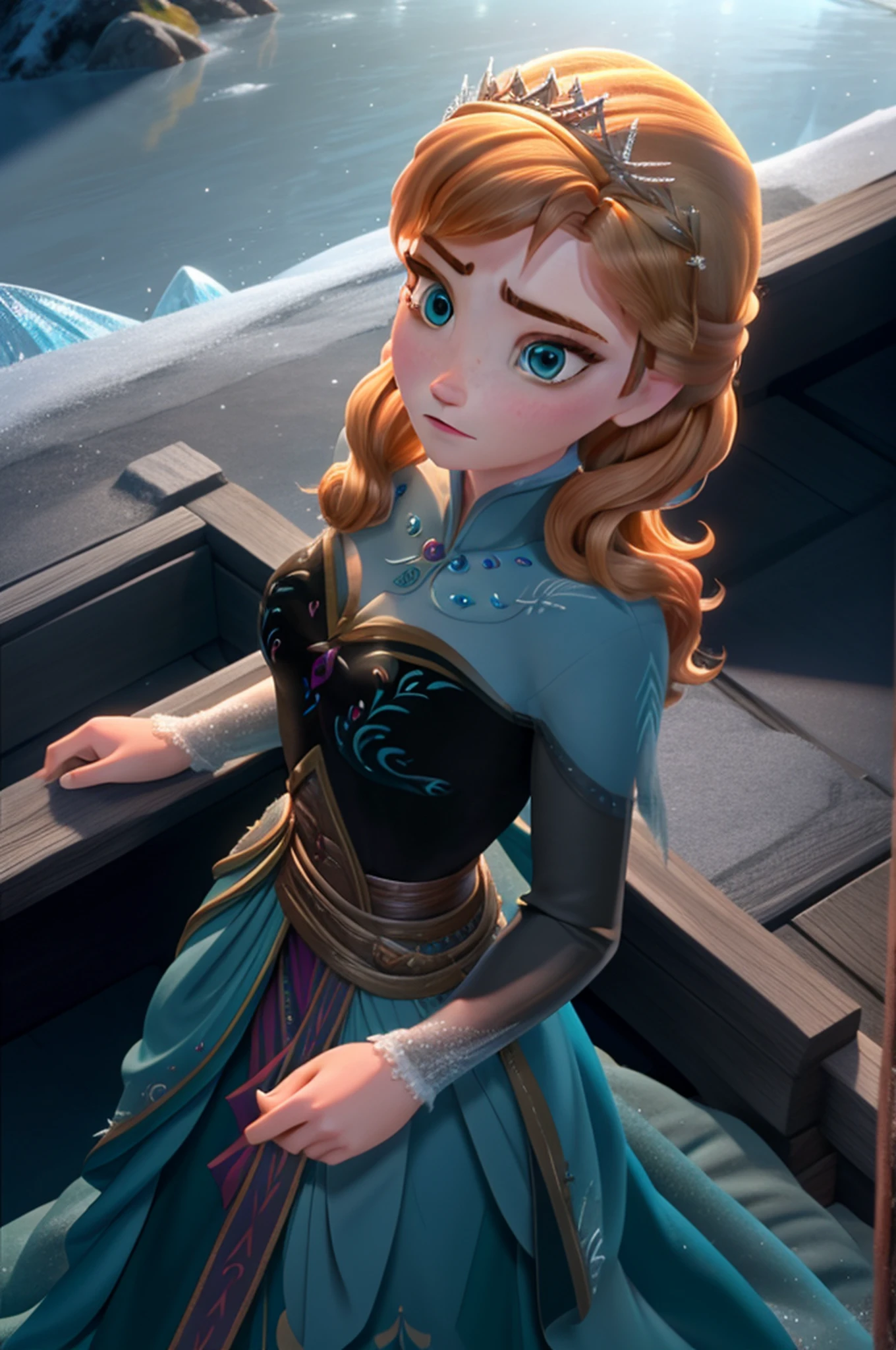 There's a young woman, vestido com um traje de princesa congelado, Retrato de Elsa de Arendelle, Retrato de Elsa de Frozen, Elsa bonita, Elsa, princesa de inverno, Elsa, Frozen, Elsa Congelada, Disney foto realista, Disney fotorrealista, Emma Watson como a Rainha do Gelo, Princesa do gelo, Rainha do Inverno, filme klaus congelado, retrato de weta disney, rainha do gelo