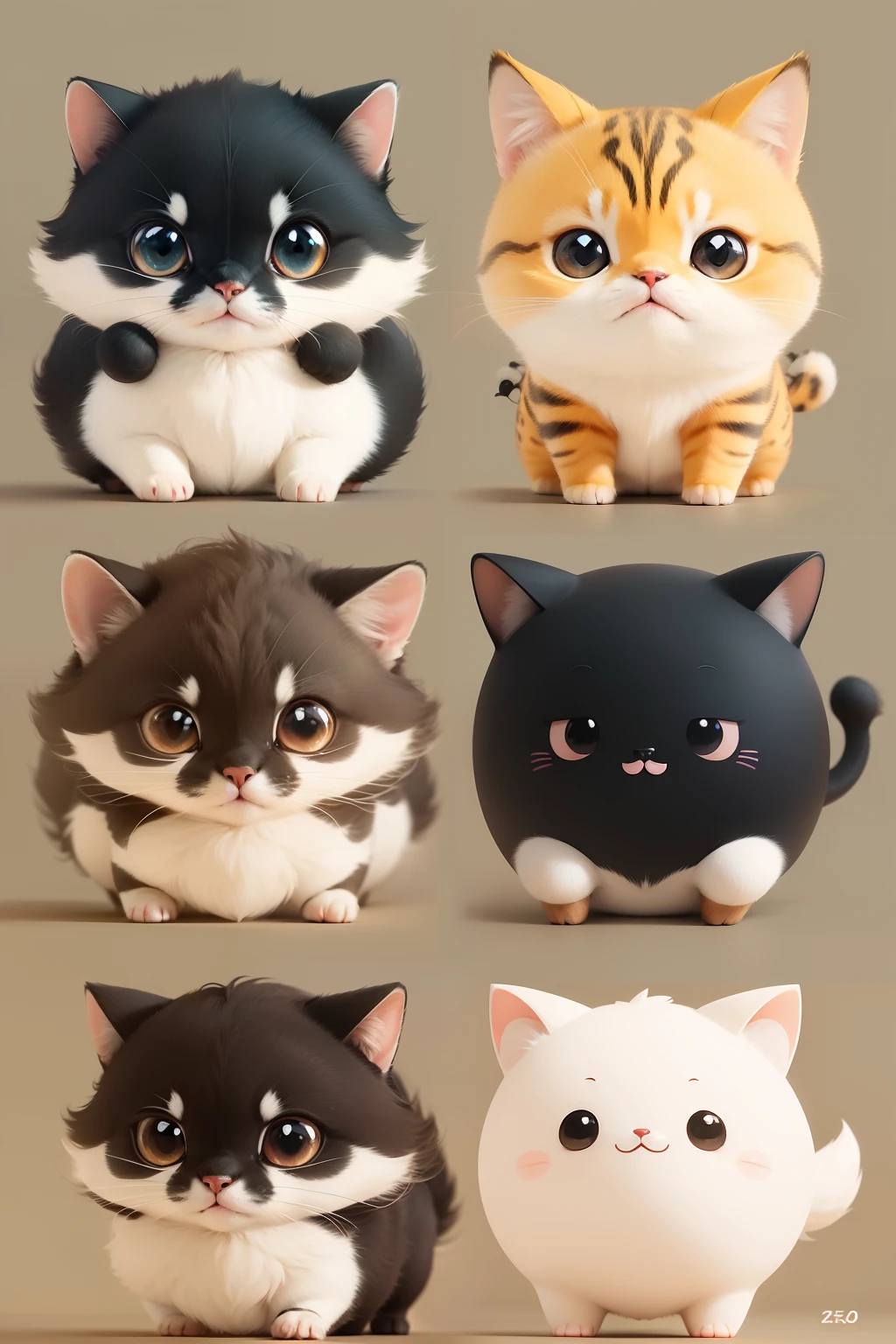 Here are five examples of cute animals in kawaii cartoon 2D style and high resolution. Take a look!