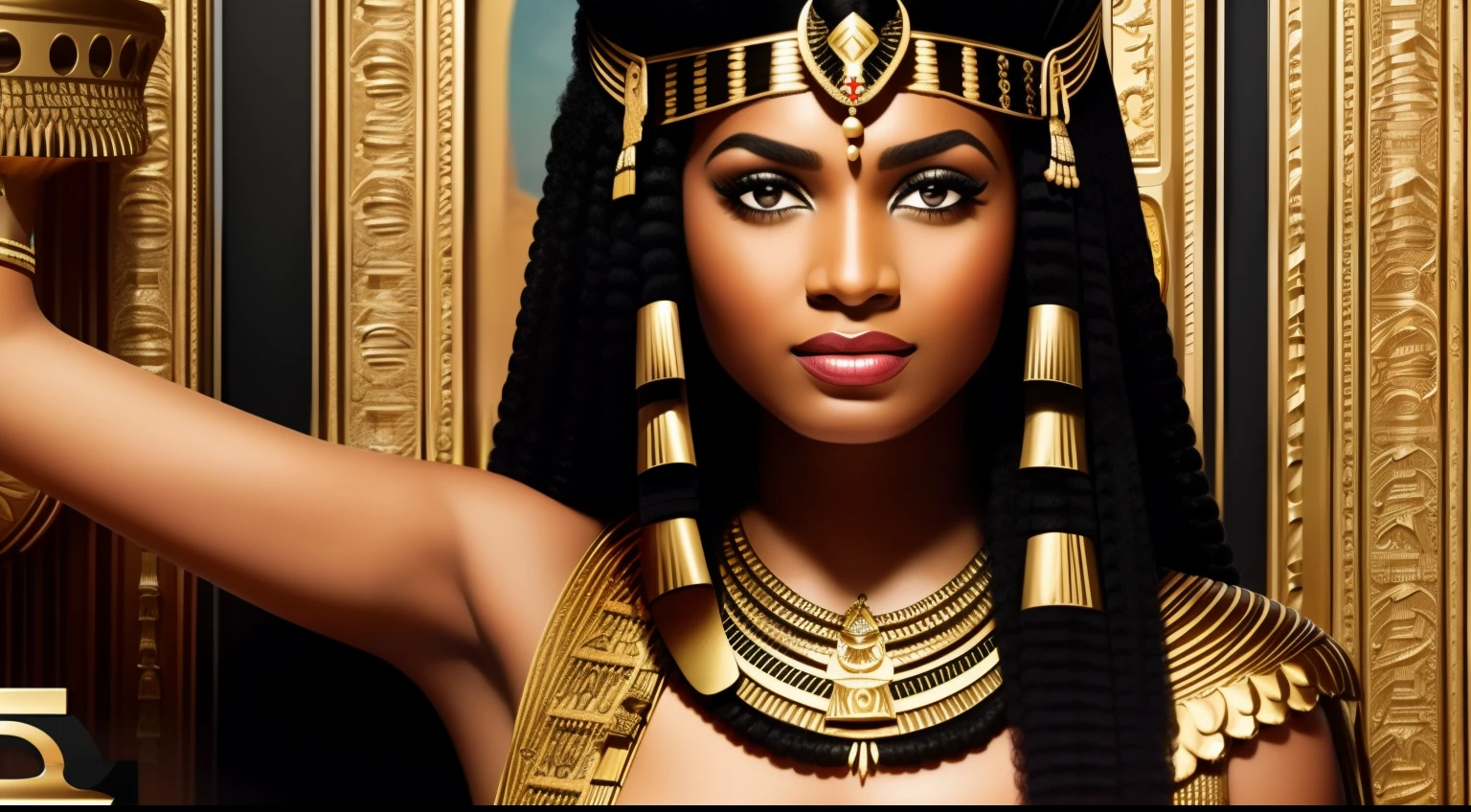 cleopatra a rainha do egito, uma bela mulher negra