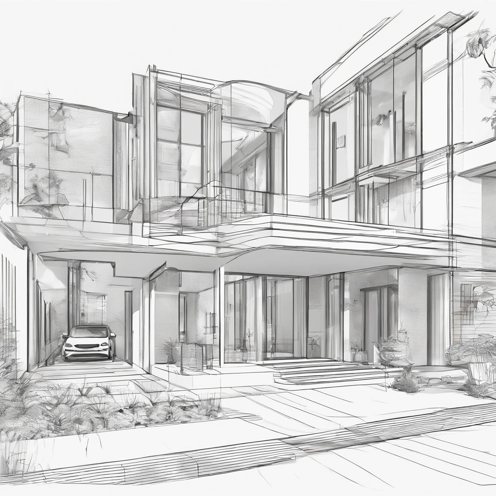 Small entrance exterior、Correct perspective、line-drawing、outlines、Medium omission、unmanned、grayscales