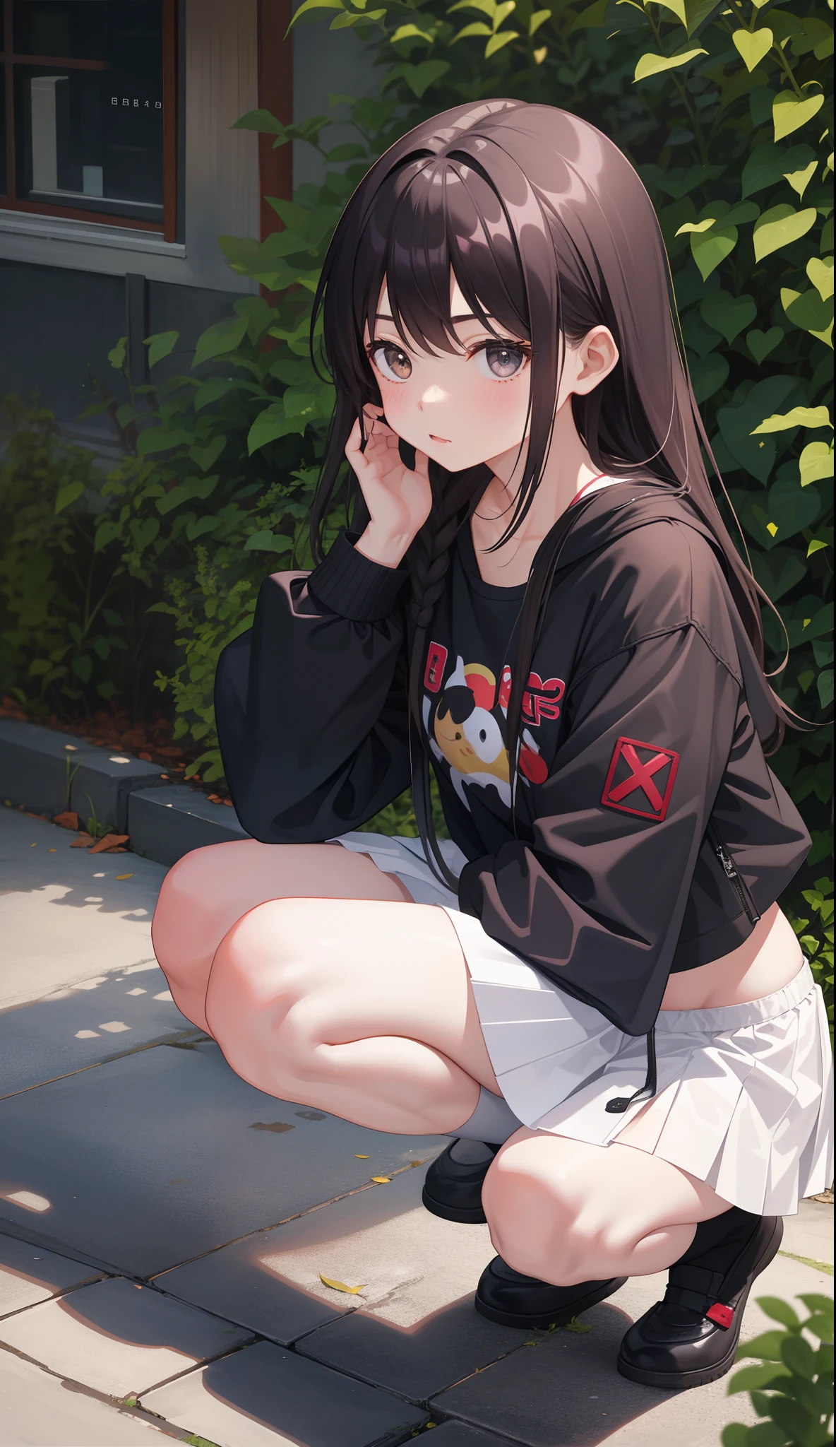 1girl in、AS-Adult、Underwear、Cute underwear、Squatting panchira、