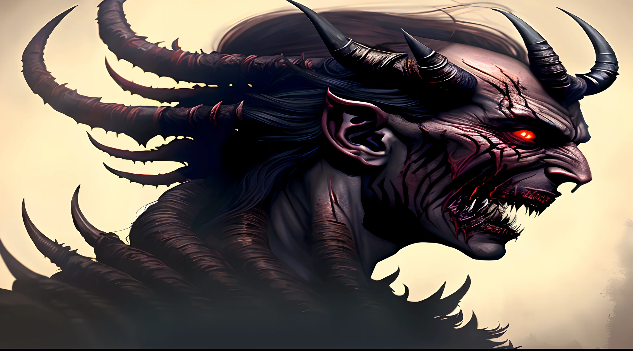 demonic-looking demon with red eyes and horns on his head, he's talking, portrait demon half human, demonic creature, human male demon, Portrait of a demon, Demon Lord, demonic monster, portrait of a female demon, man male demon, demon horn, Fit male demon with white horns, male vampire of clan banu haqim, demon male, demonic face, chifres e olhos vermelhos, jesus is, Maximum realism, max quality, ultrarrealismo, ultrarrealista, Image with maximum detail, detalhes reais, maximum detail on the face, Dramatic Jesus, Rosto realista, realismo ao extremo, Maximum detail in everything, detalhes no rosto, Maximum of realists, imagem ultra realista, His mouth is saying something