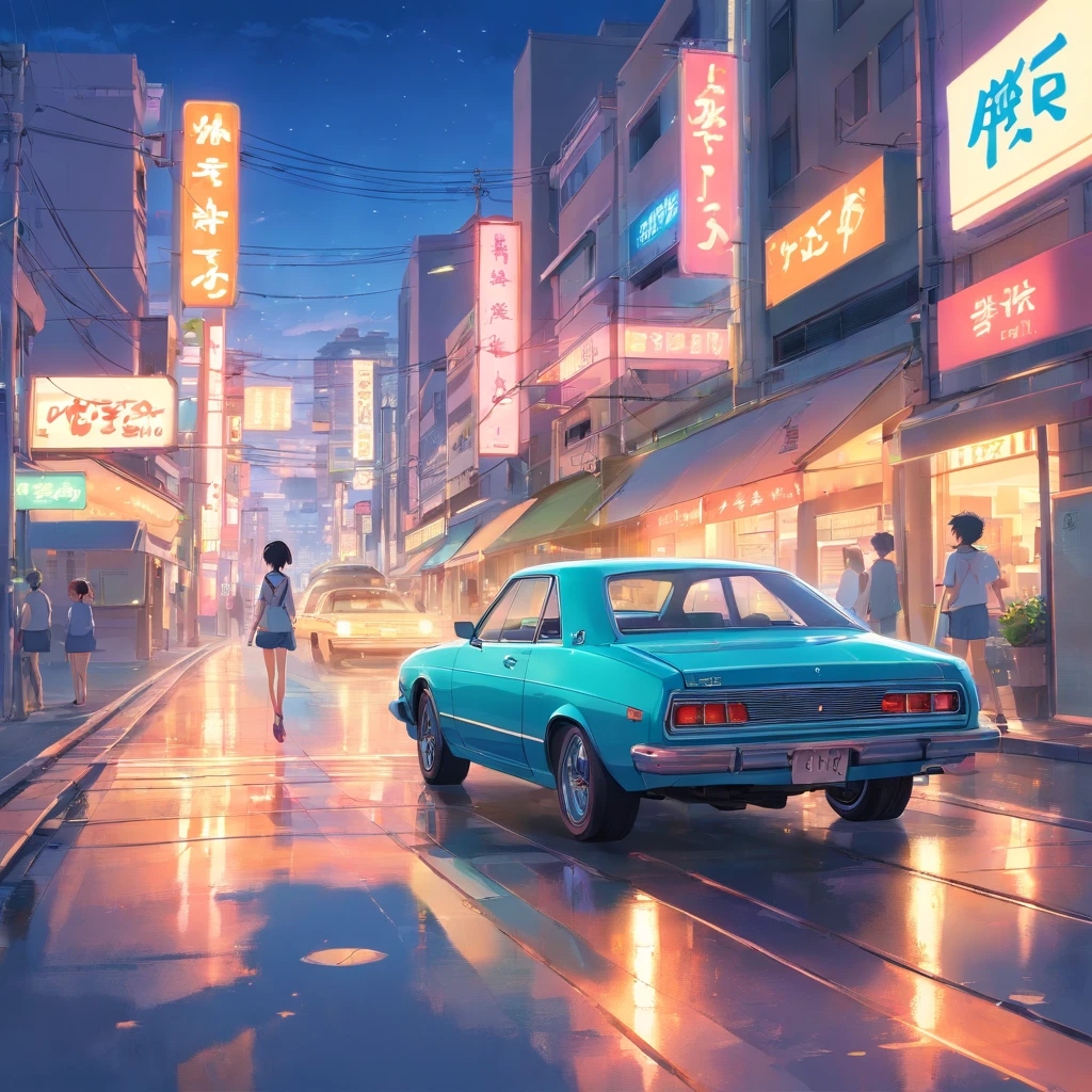 obra-prima, melhor qualidade, filme ainda, a turned car, neon color