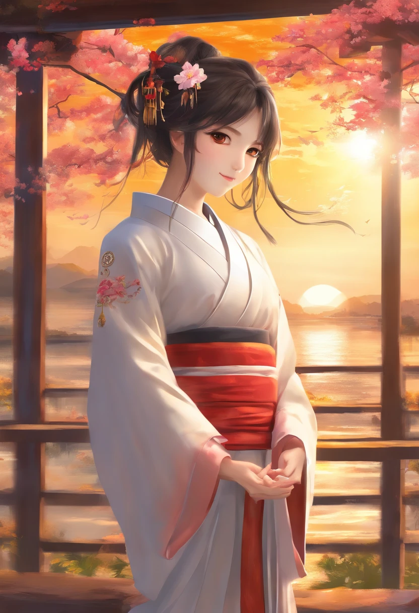 Ethereal, Seraphic, mare, a girl in, Glow, masterpiece, Ultra-8k, Beautiful, landscapes 、Miko costume、goddess of Japan、Best Quality, masutepiece, 超A high resolution, (Photorealistic:1.3) ,8K,Raw photo, Film grain, movie, Detailed background, ((The background is a golden aura, Sun and Torii)) , photograph, Soft lighting, Electric color, (1girl in,Japanese high school girl,, Beautiful face, 年轻, Very cute,:1.2) , ((Miko Ke1.5)) (White kimono、Red Hakama), (A dark-haired、Tying hair later)、(goddess of Japan)、suns、aureole、((The Power of Happiness))、divine atmosphere、Dignified figure、Deities々Right、Photorealsitic、(hyper realisitic:1.2)、Beautiful fece、masterpiece、top-quality、extra detailed face、Perfect litthing、nice hand、perfect hand、The sacred and shining sun goddess of heavenly splendor、(Beautiful Japan Woman:1.2)、(hyper pretty face:1.5)、(serene expressions)、(Miko costume)、(ethereal glow:1.1)、(Peace and comfort)、(Transcendental beauty)、(God's Grace)、(a symbol of purity)、(Golden halo)、(Uplifting atmosphere)、(Heavenly Realm)、(Spiritual enlightenment)、(Calm and protective)、(Lighting light:1.2)、(Seraphic figures)、(Harmony and tranquility)、(Angel robes)、(Timeless celestial bodies)、(captivating aura)、(Healing and Guidance)