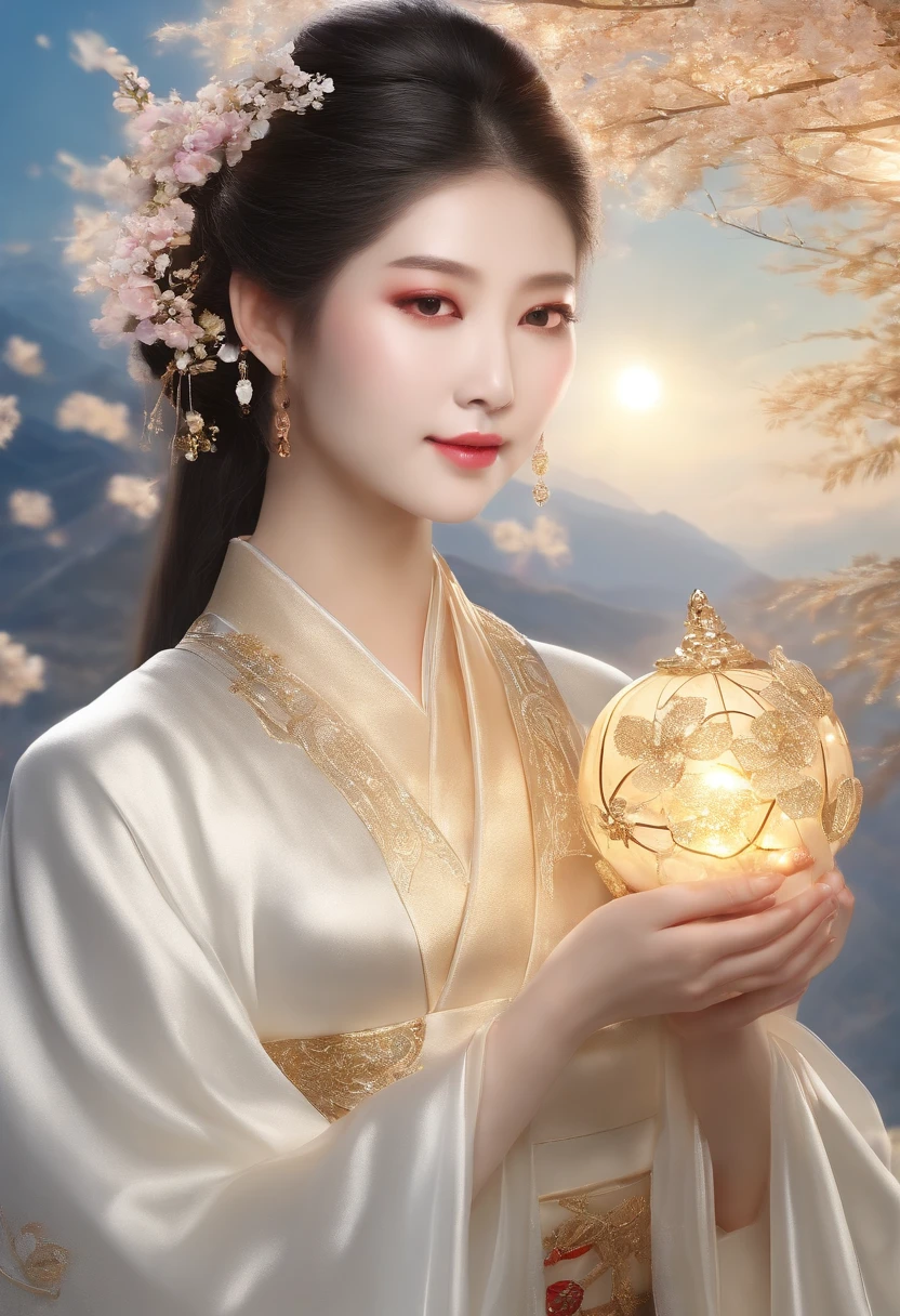 Photorealsitic、(hyper realisitic:1.2)、Beautiful fece、masterpiece、top-quality、extra detailed face、Perfect litthing、nice hand、perfect hand、The sacred and shining sun goddess of heavenly splendor、(Beautiful Japan Woman:1.2)、(hyper pretty face:1.5)、(serene expressions)、(Miko costume)、(ethereal glow:1.1)、(Peace and comfort)、(Transcendental beauty)、(God's Grace)、(a symbol of purity)、(Golden halo)、(Uplifting atmosphere)、(Heavenly Realm)、(Spiritual enlightenment)、(Calm and protective)、(Lighting light:1.2)、(Seraphic figures)、(Harmony and tranquility)、(Angel robes)、(Timeless celestial bodies)、(captivating aura)、(Healing and Guidance)、(goddess of Japan)、( student:1.2)、
