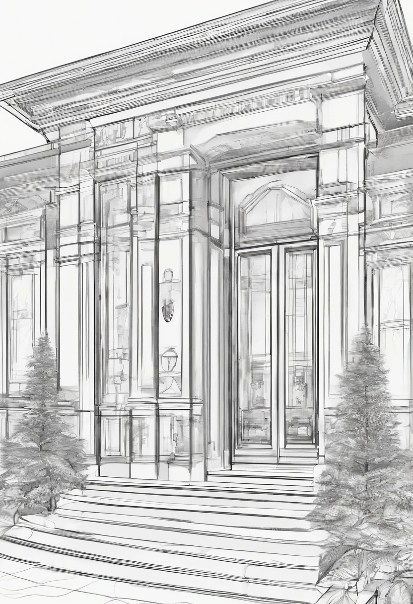 House entrance door、simple、Speciality、Correct perspective、line-drawing、outlines、Medium omission、unmanned