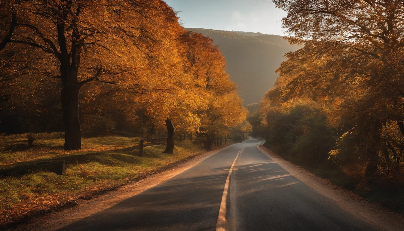arrefecimento,Autumn is intense,The hot summer is coming to an end,Gradualmente,Com um novo outono fresco e maravilhoso,imagem ultrarrealista,Real-world scenarios,8K分辨率,photon maping,Ambiente meticuloso e minimalista,The is very detailed,qualidade superior,artsy photography,conceito realista,cinematic texture