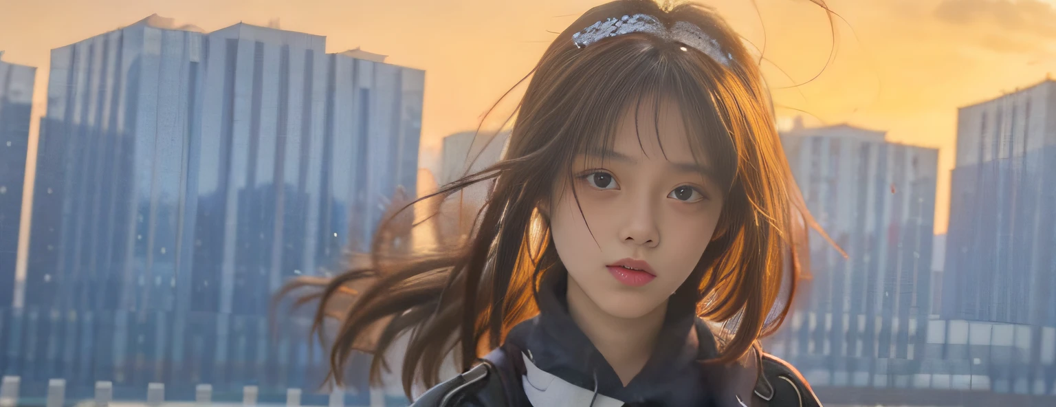 best qualtiy,tmasterpiece,超高分辨率,(Realiy感:1.4),RAW photogr,Girl standing in the wind,in a panoramic view,photorealestic,Realiy,detailed face with,largeeyes,long hair flowing,full bodyesbian,outside,The background is blurred out,Contre-Jour,rim-light