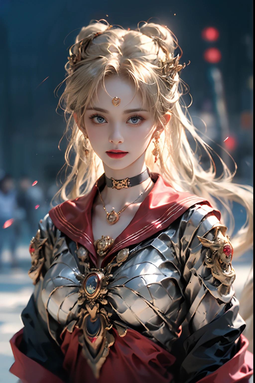 ((​masterpiece:1.4)、(top-quality:1.4)、(reallistic:1.7))、Ultra-realistic portrait of the beautiful Martian queen by Luis Royo、Super beautiful girl queen、((1girl in:1.4))、Shiny natural skin texture、(The Queen's ornate outfit)、(Red formal suit:1.4)、By Luis Royo、age19、(Cute tattoos:1.4)、(Two arms:1.4、Two legs:1.4)、(perfect anatomia:1.4)、(Perfect female body:1.4)、Portrait photo of a girl、Close-up photos、Upper body photography、Fantasyart、Soft front light、beautiful countenance、kawaii faces、Beautiful udder、large full breasts:1.2、Beautiful ass、A detailed eye、Draw the eyes clearly, Beautiful and attractive eyes、beautidful eyes、Narrow waist、Raw photo、red-lips、Long hair is set like a queen in a cool way、(tiarra:1.4、a choker:1.4、a necklace:1.4、耳Nipple Ring:1.4)、1 screen display、Beautiful girl standing in the royal palace of the Martian kingdom