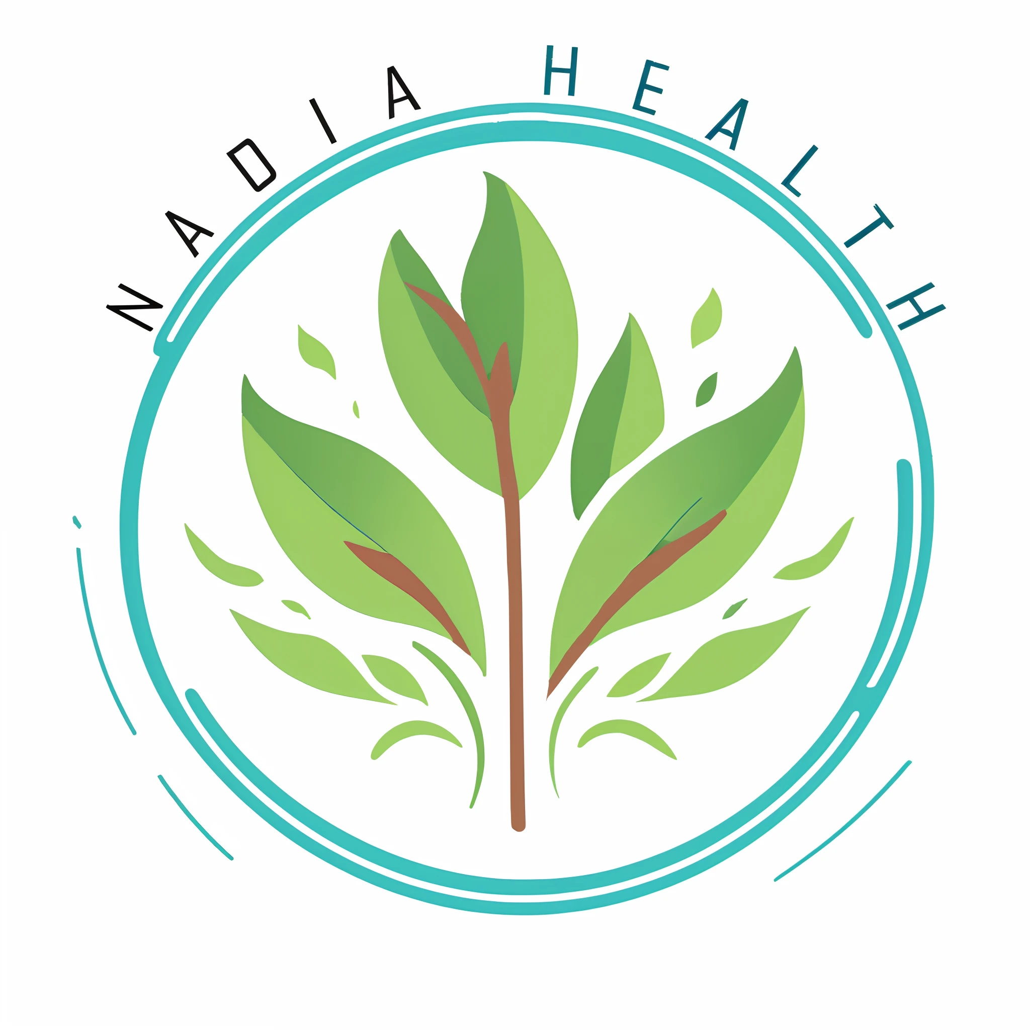 A close-up of a green leaf in a circle with the words Madia Health, Logotipo, Logotipo, por Aya Goda, Logotipo redondo, por Maximilian Cercha, Logotipo ilustrado, Circle soon, Imagen de perfil, Logotipo sin texto, Avatar para el sitio web, 2 0 5 6 x 2 0 5 6, Logotipo redondeado, Logotipo minimalista sin texto, Hecho en Adobe Illustrator