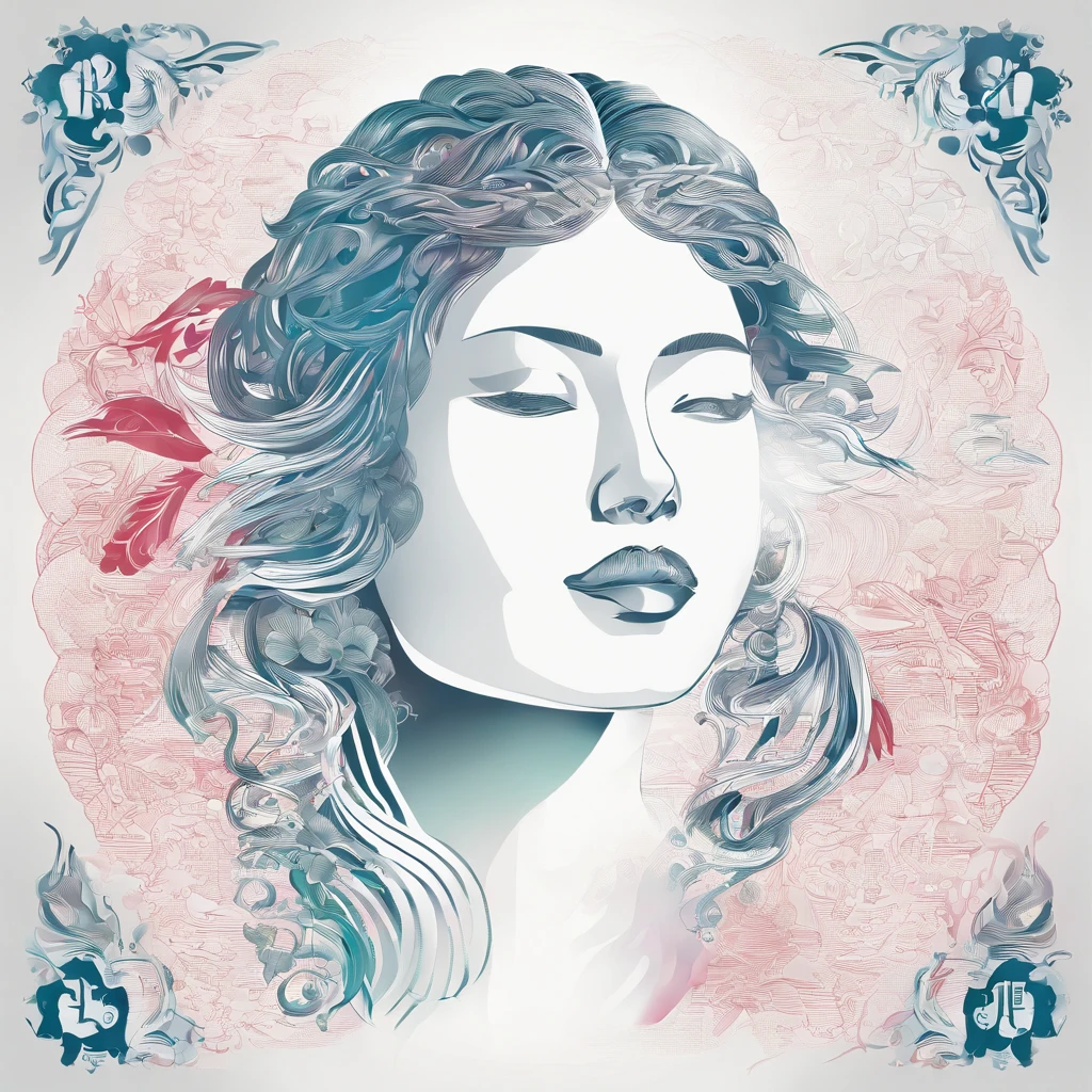 (White background:1.4),(Silhouette of a girl's head, Eyes closed, colorfull long hair, Oriental elements),(Chinese illustration:1.3,paper art:1.3, Quilted paper art:1.2),( reasonable design, Clear lines, High sharpness,Best quality, Very detailed, Masterpiece, movie light effect, 4K )