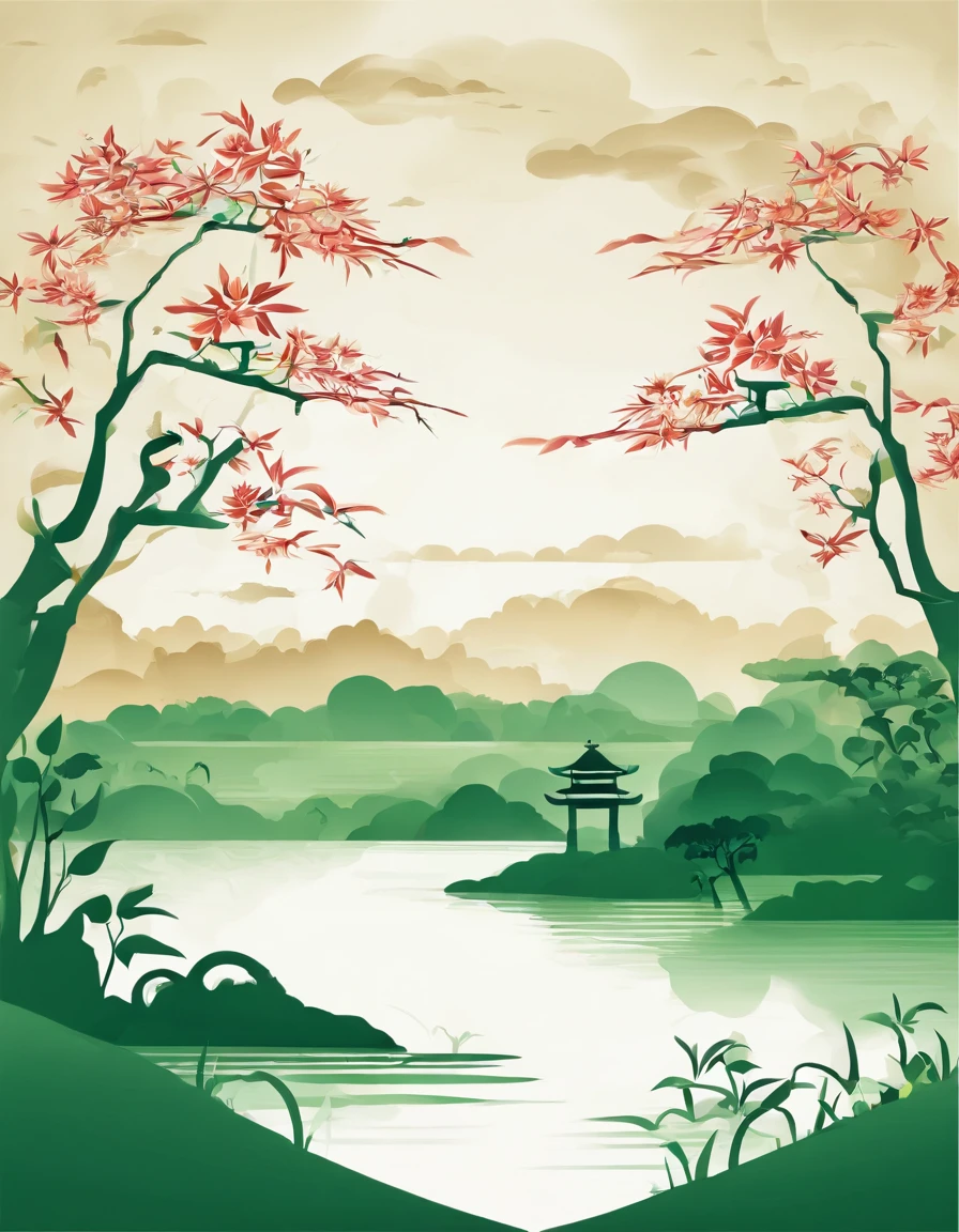 Ancient Chinese scenery Cloudy and rainy days Rainy days Young leaves Willow branches Tender green bamboo shoots Tender green willow branches Grassland Beginning of spring ,rios,Auspicious clouds,overcast day,tmasterpiece,super detailing,Epic composition,hyper HD,high qulity,extremely detaile,Official Art Super detail,32k -- v 6