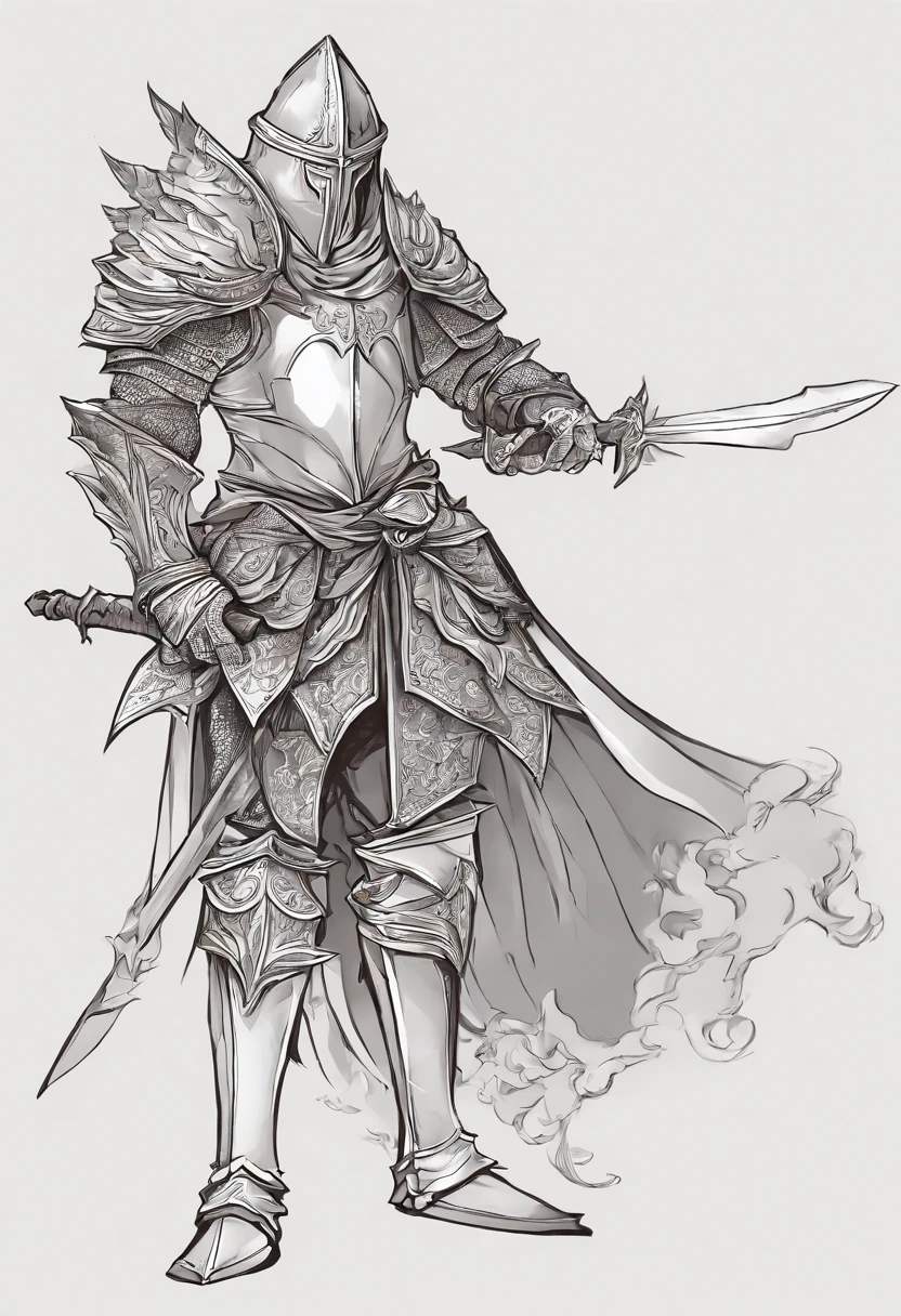 knight lord of dragons, armadura preta, roupa branca