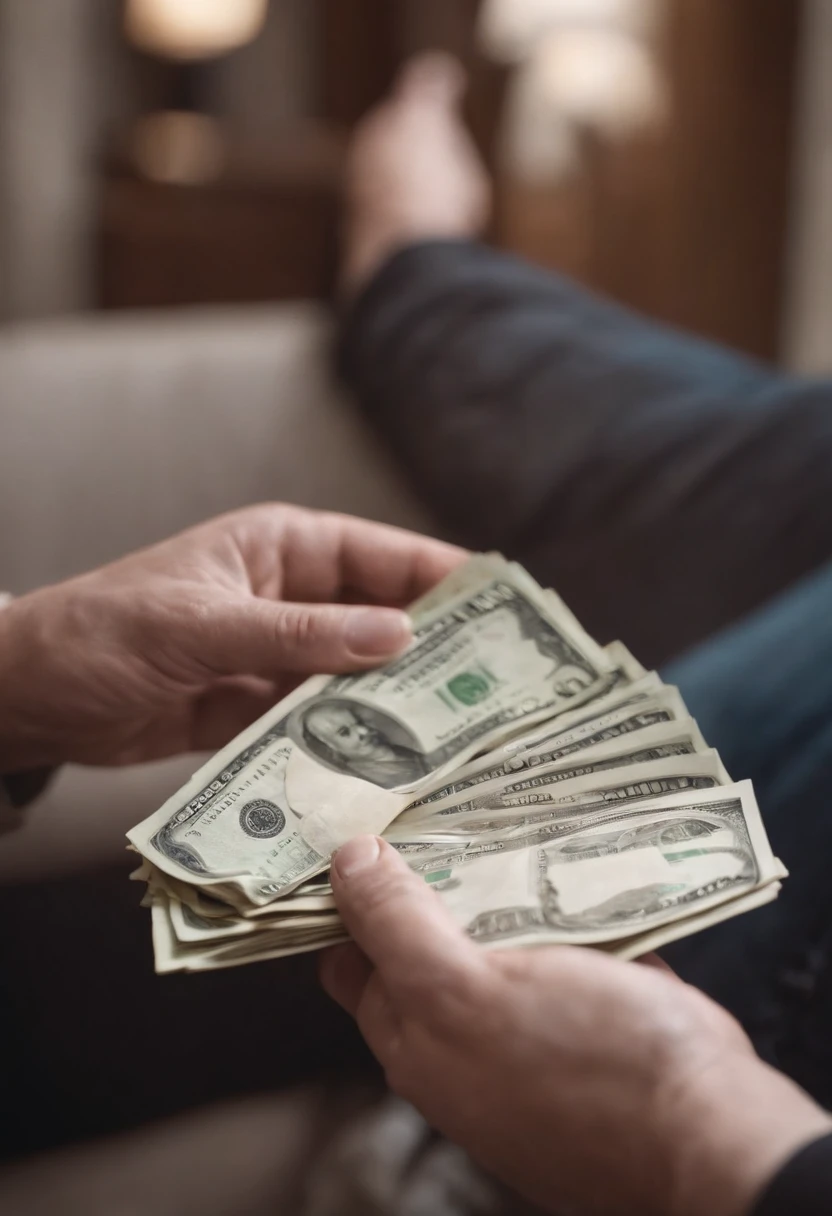 a person holding money