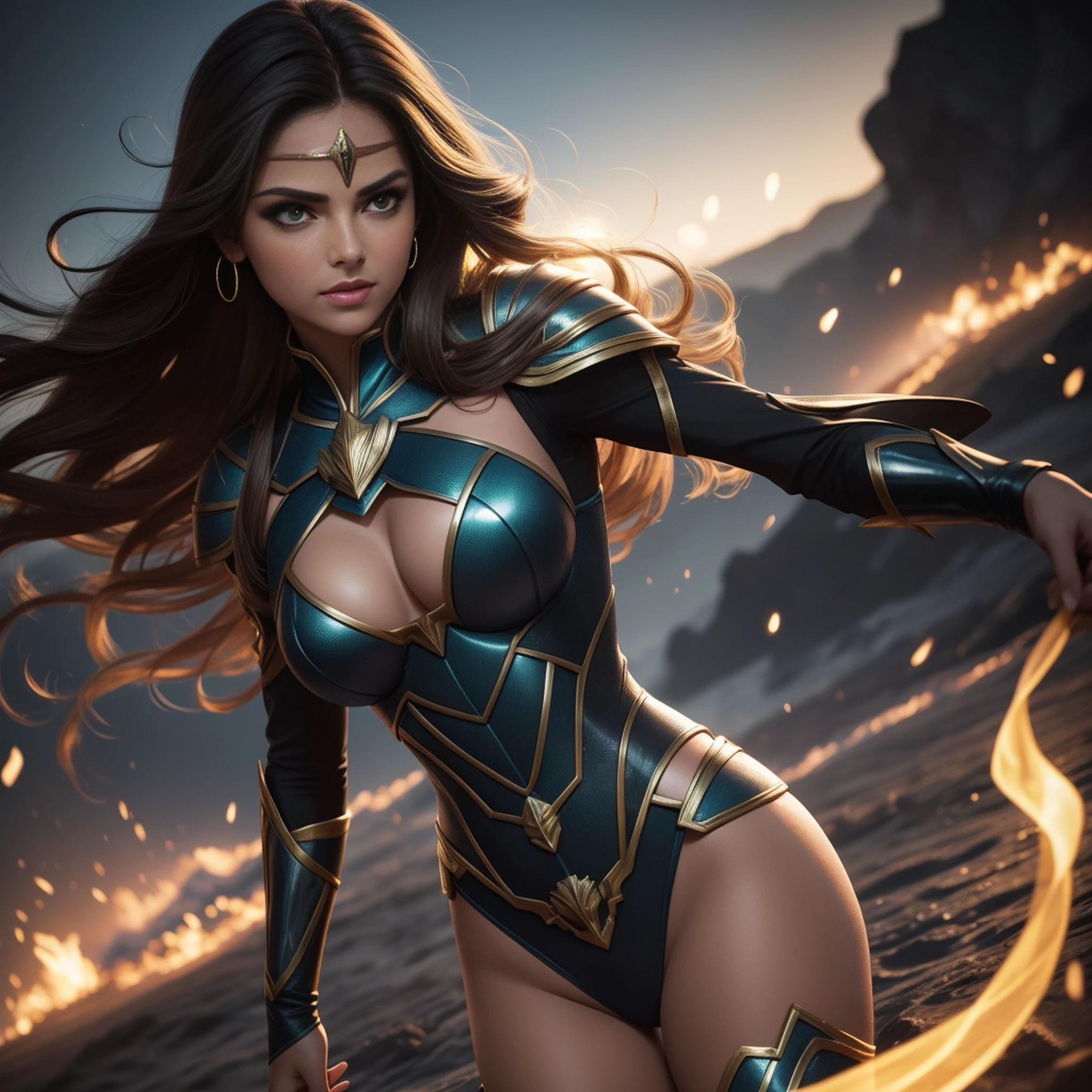mulher bonita, olhos azuis, Mulher Maravilha, clamp, cabelo preto, circlet, Lasso of truth, cabelo longo, ((obra-Prima)) Mulher Maravilha, voando, Lasso of truth, uniforme, Traje da Mulher-Maravilha, cinemactic, Photo Session, Fotografado na lente de 25mm, profundidade de campo, Tilt Blur, 1/1000 velocidade do obturador, F/22, white-balance, 32k, super realista, Por foto RGB, Meia luz de fundo, luz de fundo, lighting dramatic, incandescente, soft-lighting, volumetric, Dia do Conto, global ilumination, Global Screen Space Illumination, espalhamento, Sombras, RISTY,