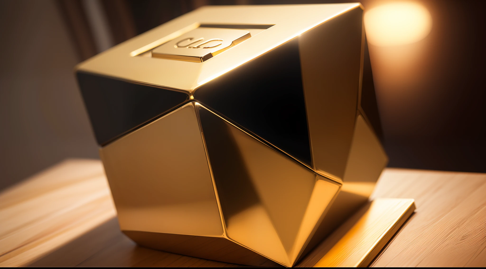 Um cubo de ouro grande