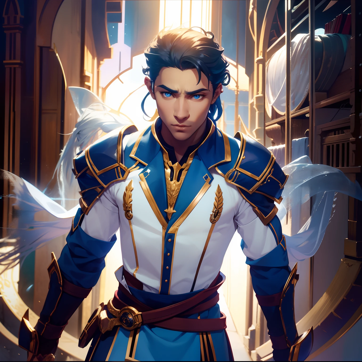 A white-haired young man with piercing blue eyes is in the foreground, emanando uma aura de aventura. Seu cabelo flui ao vento, increasing the sensation of movement and excitement. Sua roupa, a combination of rugged leather and intricate details, evokes a sense of mystery and boldness.
In his hand, He wields a magnificent magic sword that glows with a soft, ethereal light. The sword is adorned with delicate engravings, symbols of ancient power and occult knowledge. His blade glows with an unearthly glow, como se guardasse os segredos do universo.
Behind the young man, Um par de majestosas asas negras se desenrolam, estendendo-se como uma ave de rapina. Essas asas, nascido das sombras, add an air of mysticism and darkness to the scene. Eles brilham com uma pitada de energia sobrenatural, hinting at the young man's hidden heritage or his connection to the unknown.
The overall picture is of the highest quality, com cada detalhe meticulosamente trabalhado. The resolution is set to maximum, allowing an immersive view of the scene. The level of realism is astounding, with the textures and materials looking almost touchable. The lighting is carefully designed to highlight the characteristics of the young person and create a sense of depth and atmosphere.
Quanto ao estilo de arte, combines elements of concept art and fantasy illustration. The colors are vibrant and dynamic, with a touch of surrealism to highlight the fantastic nature of the scene. The composition is carefully balanced, drawing the viewer's attention to the young man, Sua espada, e suas asas, while allowing for a sense of exploration and wonder.
Em resumo, This alert captures the essence of a young man with white hair and blue eyes, vestidos com roupas aventureiras, wielding a magical sword, e ostentando asas pretas. It emphasizes images of the highest quality with impressive attention to detail and a touch of surrealism. The result is a captivating and immersive image that transports the spec