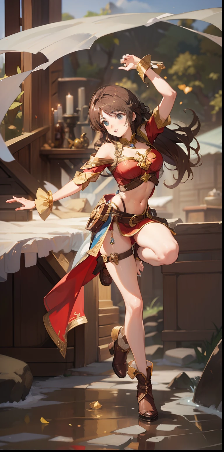 Masterpiece, beautiful, 8k, Primrose from Octopath Traveller