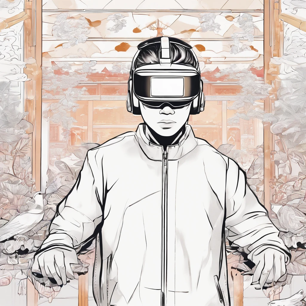 (White background:1.4),(Boy wearing virtual reality,Control drone flight,AR drawing cartoon characters,Take a picture and record it。Oriental elements),(Chinese illustration:1.3,paper art:1.3, Quilted paper art:1.2),( reasonable design, Clear lines, High sharpness,Best quality, Very detailed, Masterpiece, movie light effect, 4K )