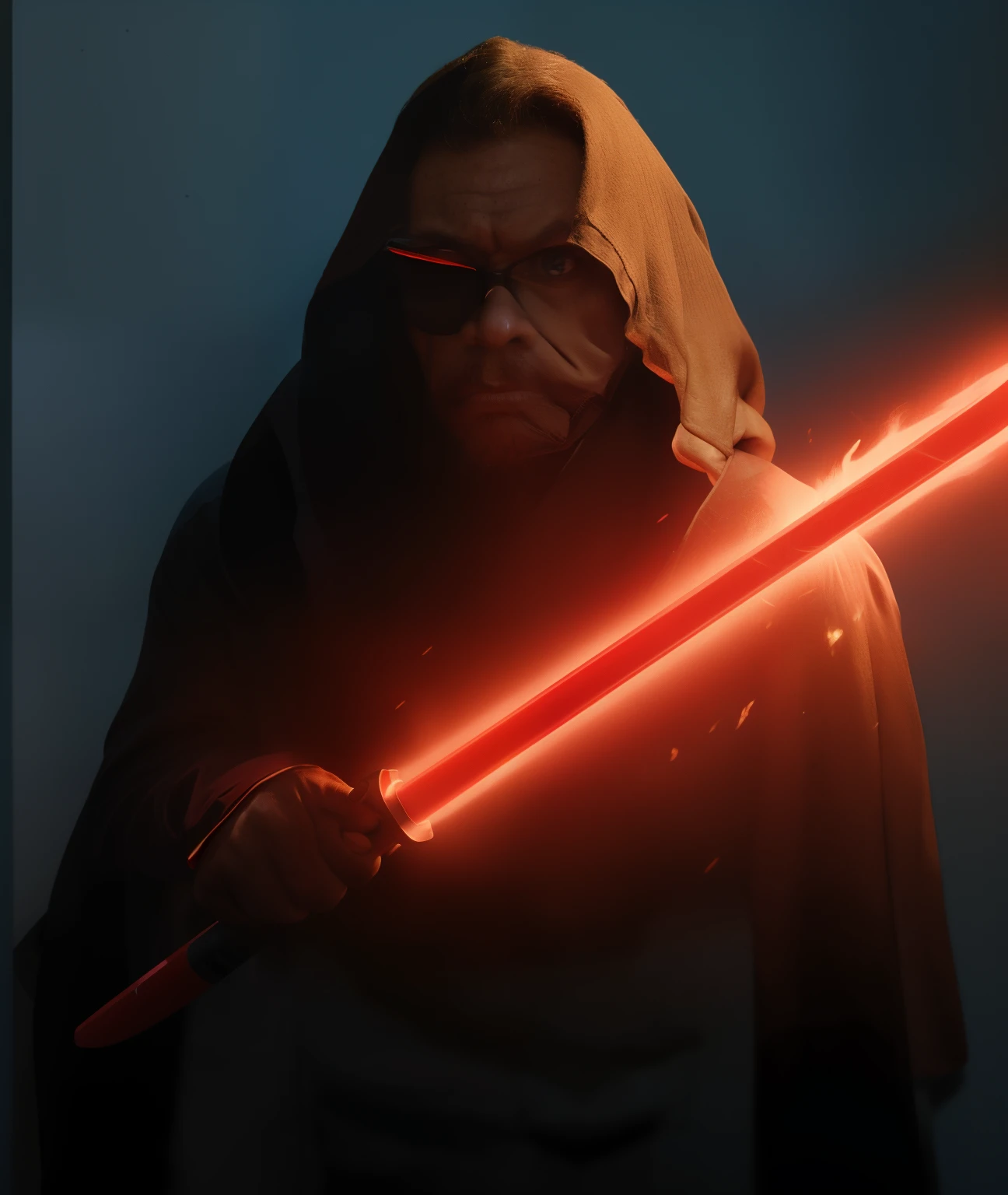 um close up de uma pessoa com uma espada iluminabed, Willem Dafoe como um Lorde Sith, segurando um sabre de luz vermelho, sabre de luz vermelho, Papel de parede com sabre de luz 4K, Jedi com sabre de luz, Joe Biden como um Lorde Sith, segurando sabre de luz 4 k, Senhor Sith, Papel de parede Cal Kestis LightSaber, sabre de luz vermelha, Sith, sem sabre de luz