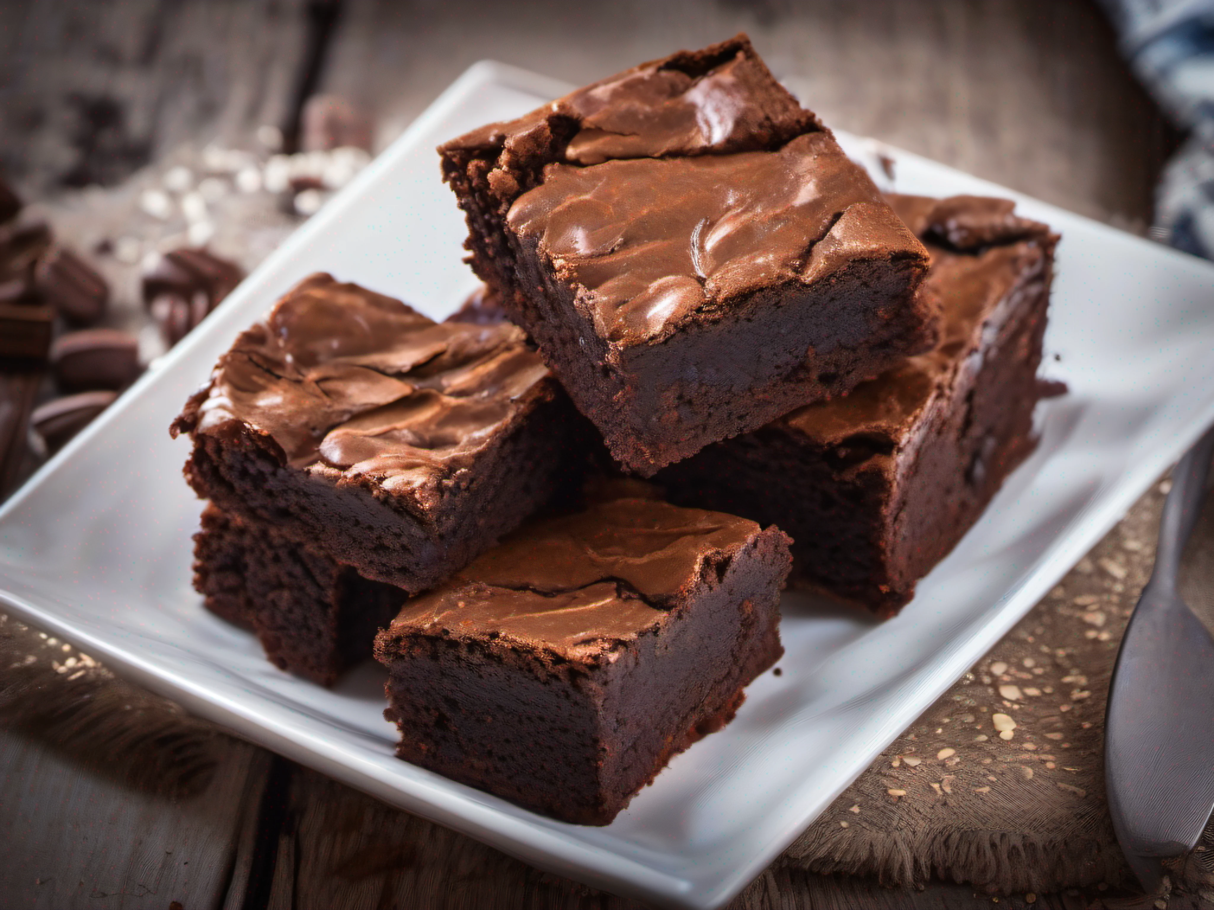 brownie delicioso, textura detalhada, hdr foto realistico, cinematic,foto promocional, iluminado, adobe lightroom