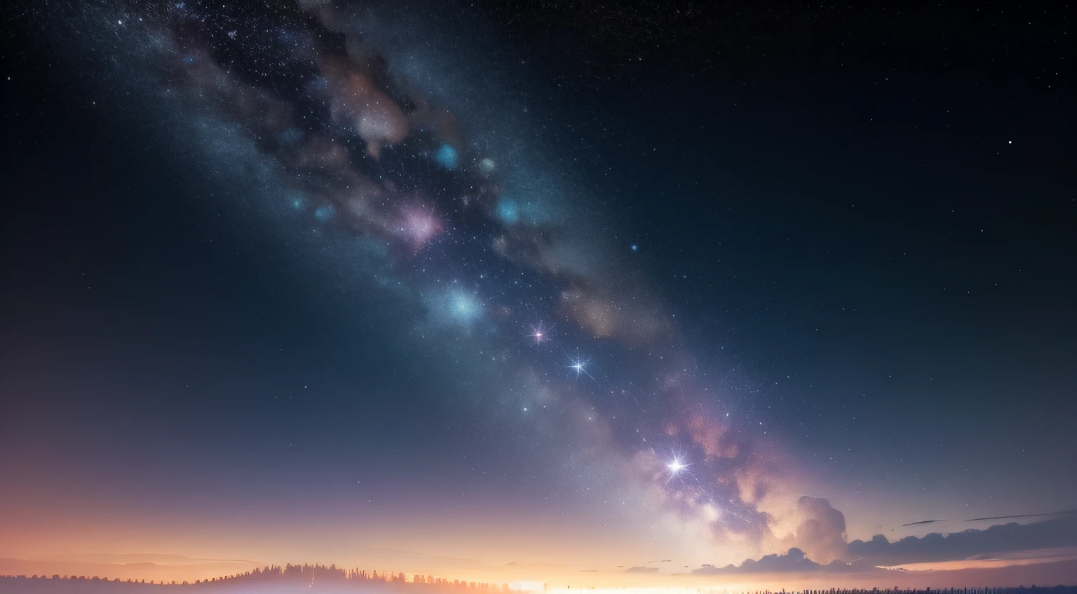 imagine a starry night sky, with small, bright stars, natural colors,
