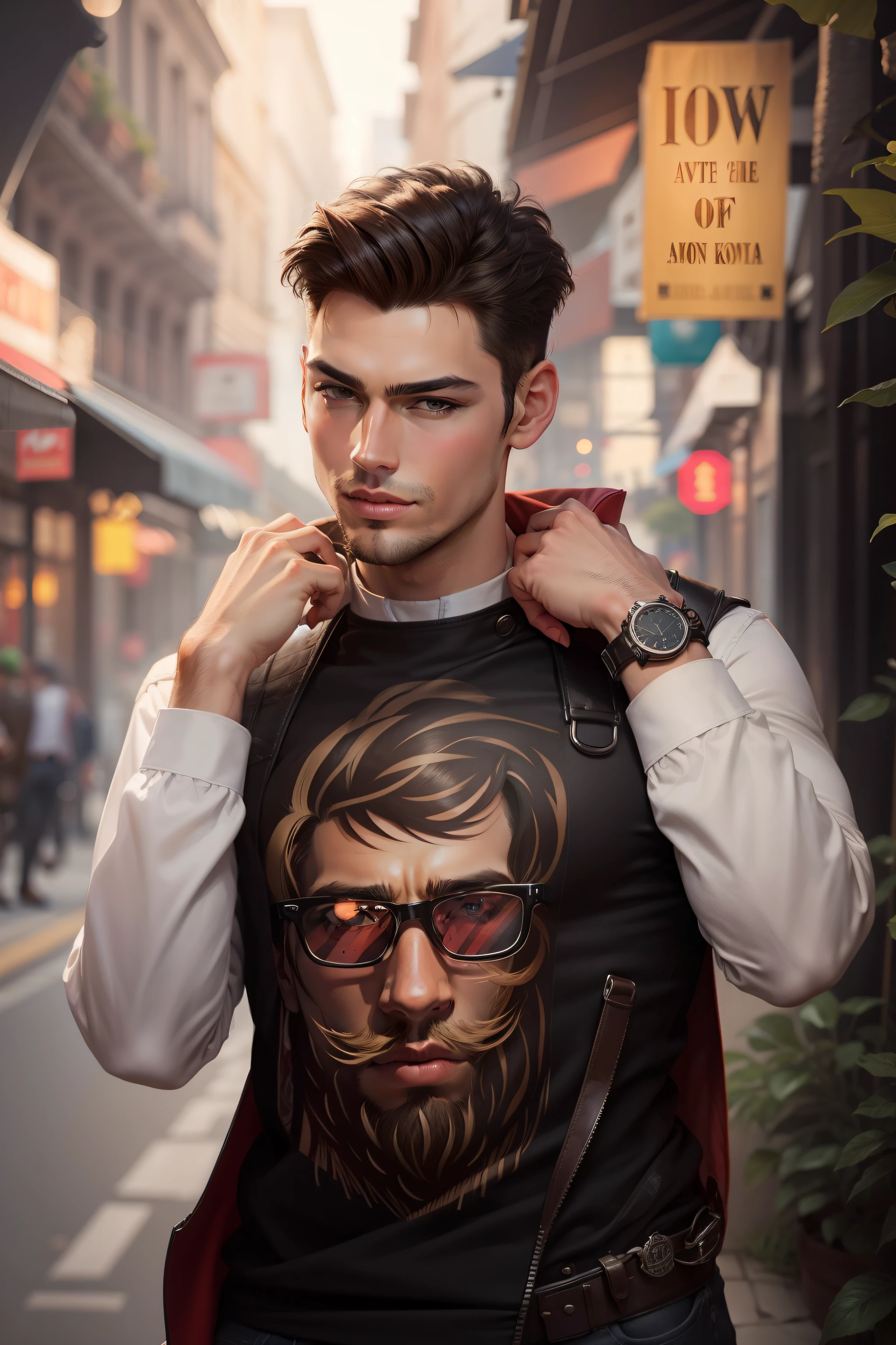 Background change handsome boy and art