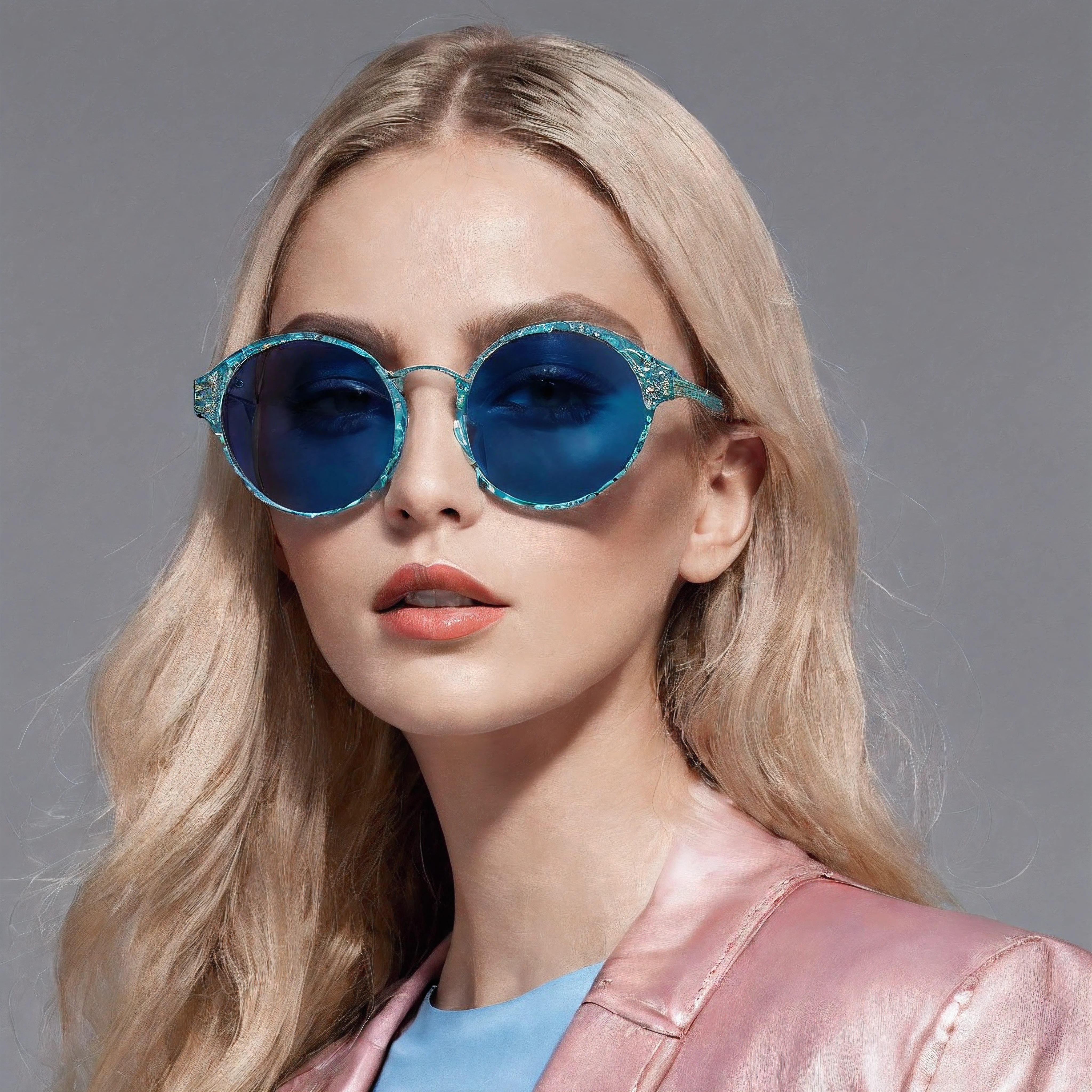 sun glasses, mulher com roupa colorida